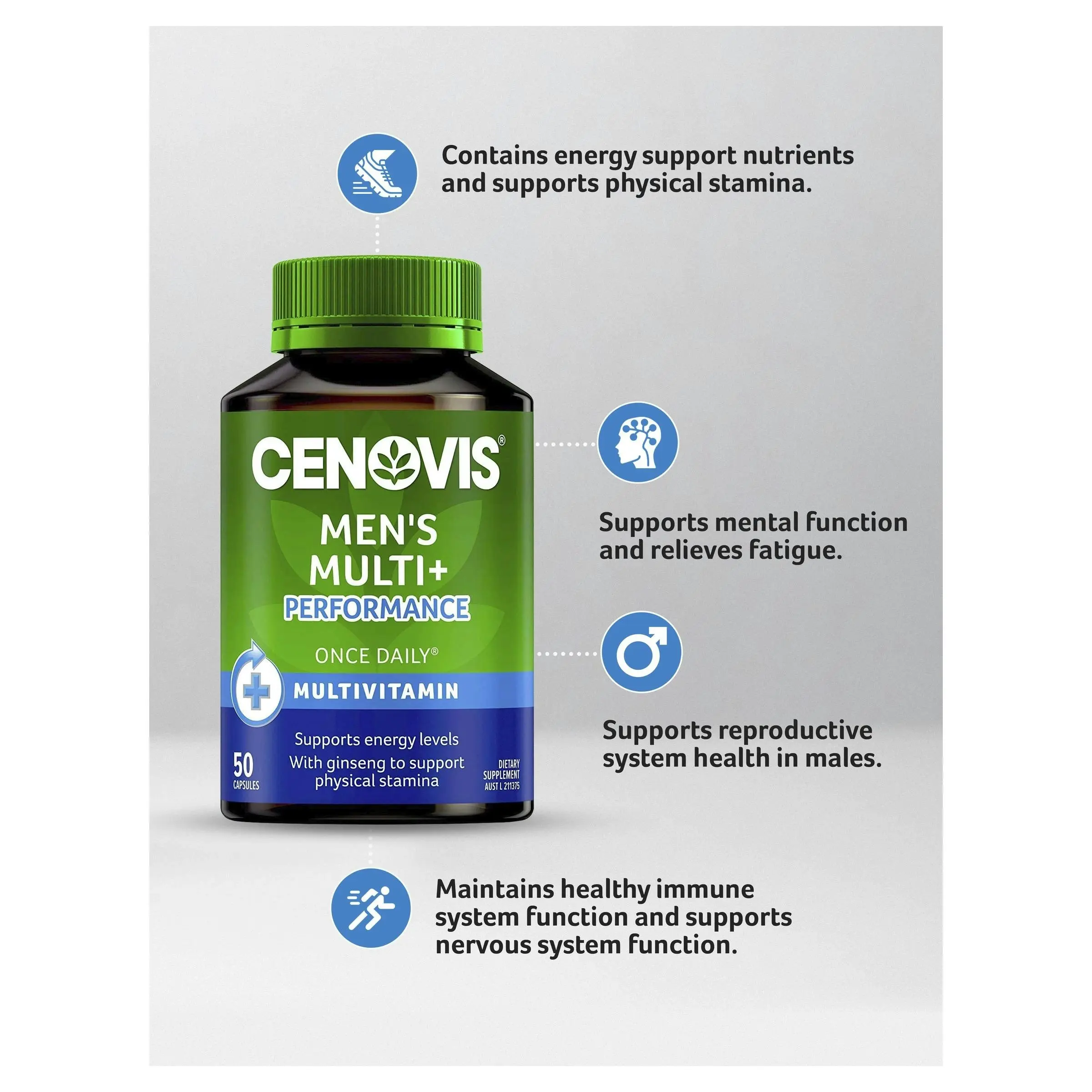 Cenovis Once Daily Men's Multi + Performance 50 Capsules