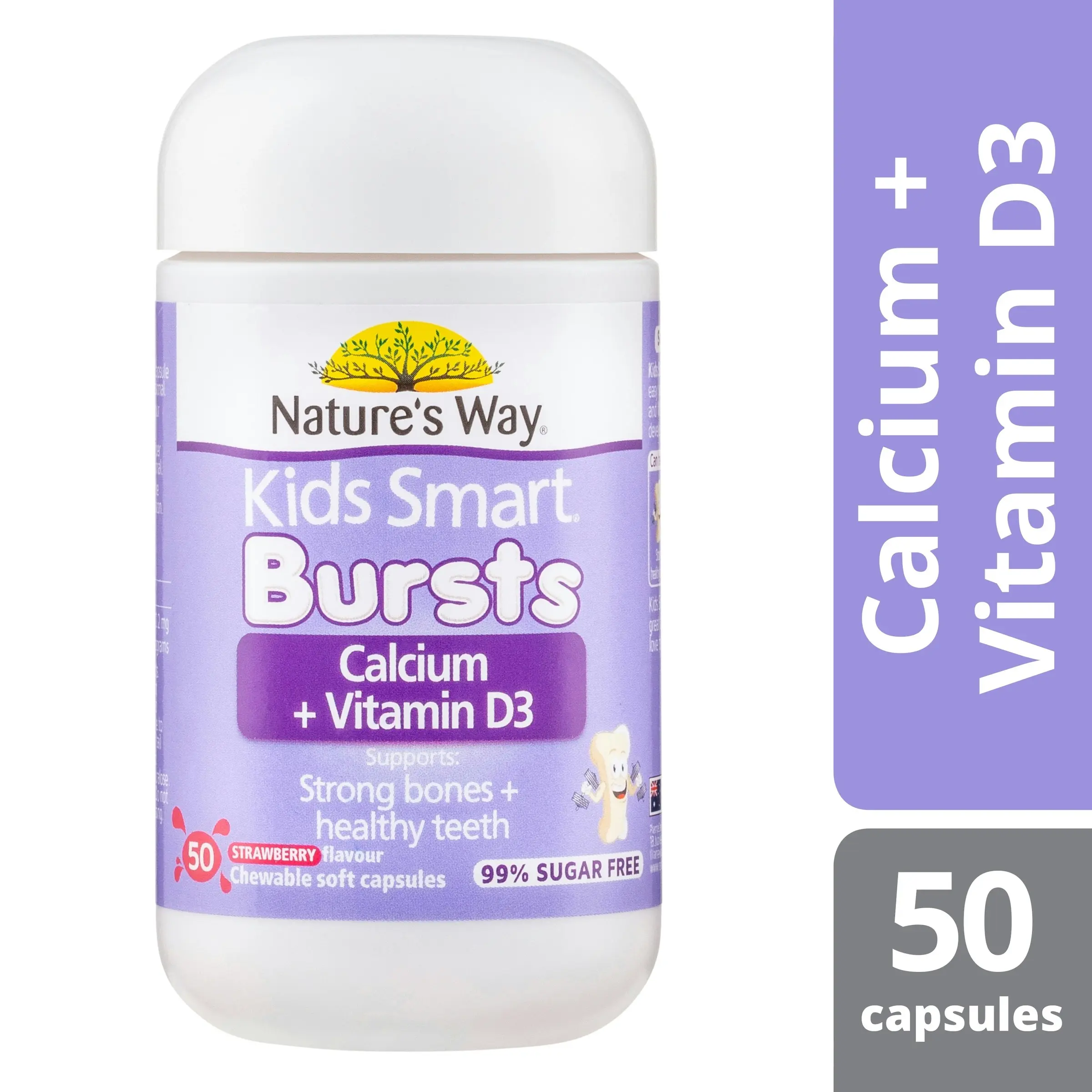 Nature's Way Kids Smart Bursts Calcium And Vitamin D3 50 Capsules