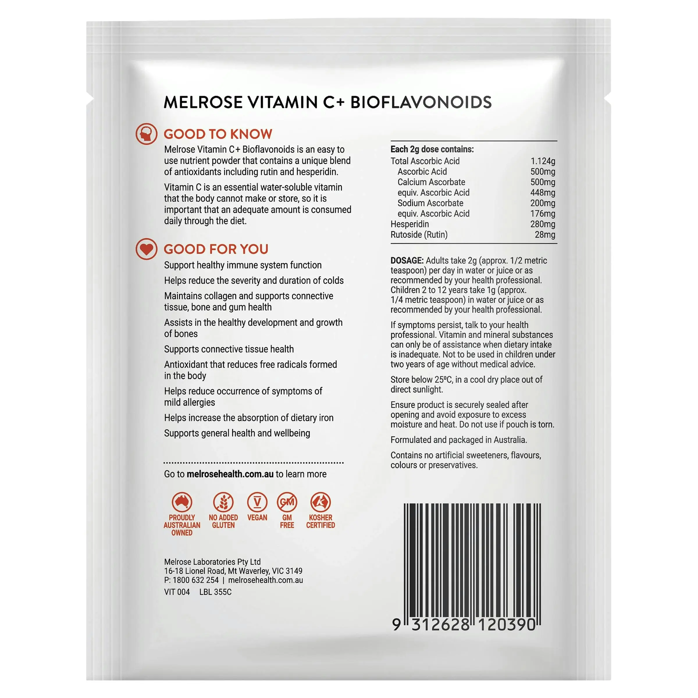 Melrose Vitamin C + Bioflavonoids 100g