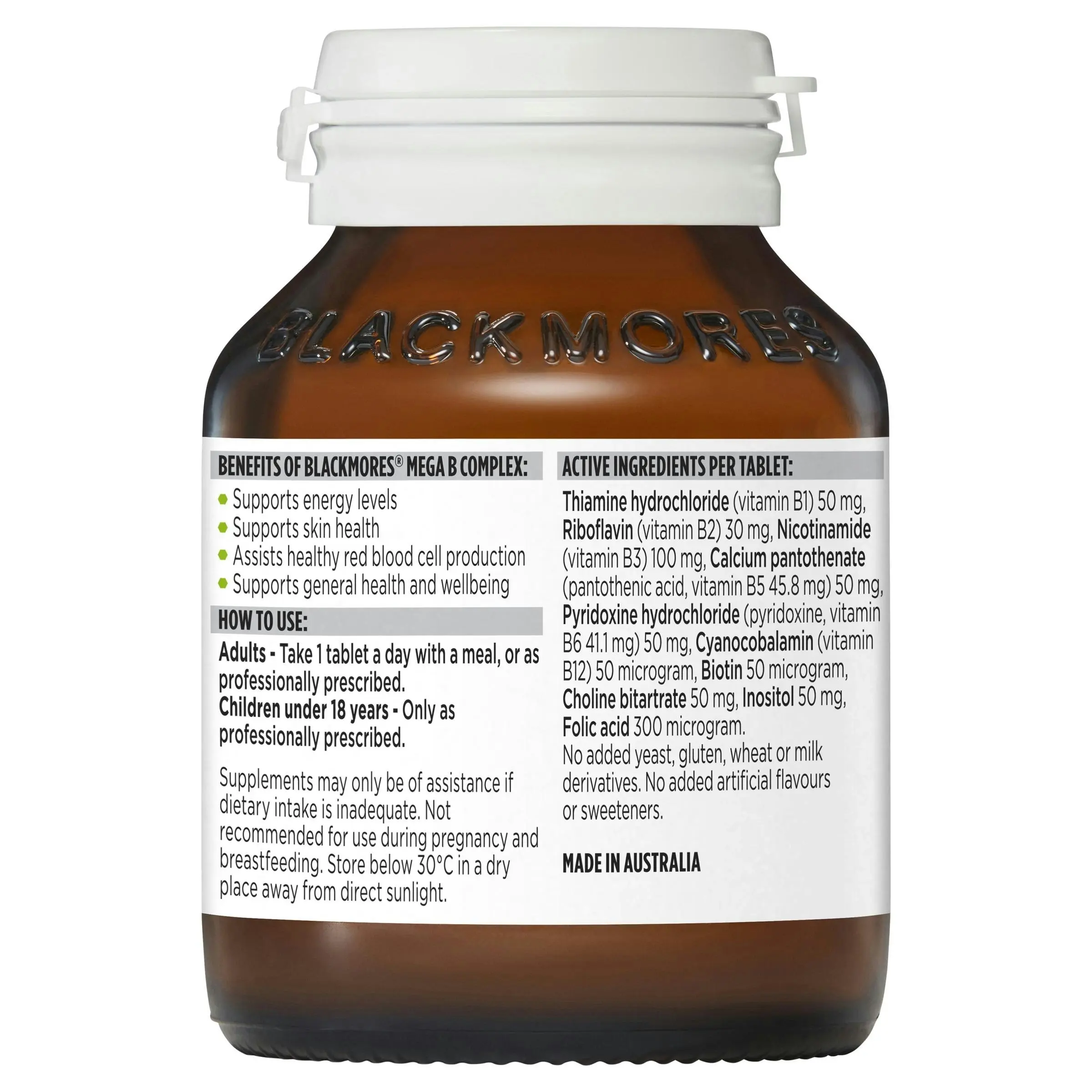 Blackmores Mega B Complex 75 Tablets