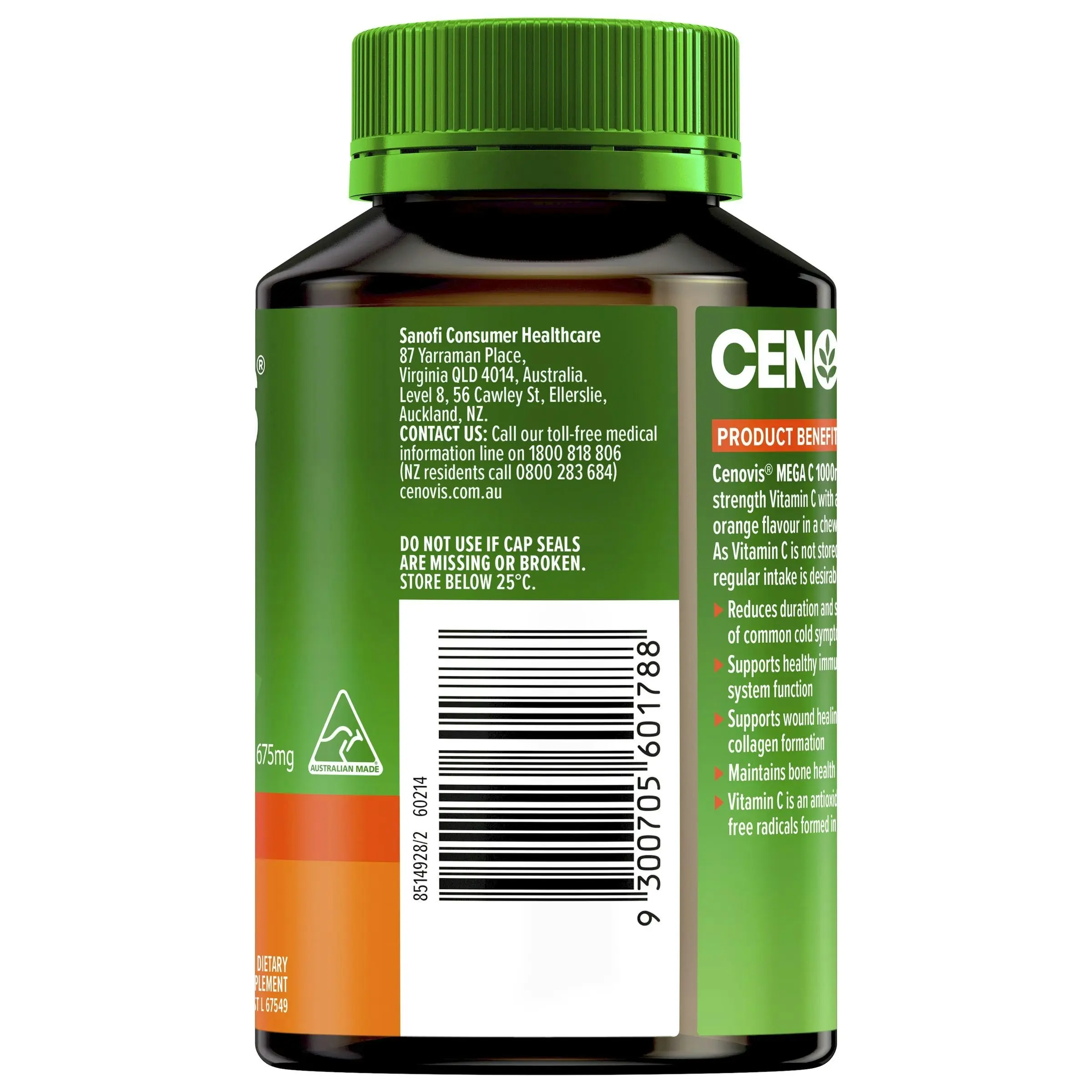 Cenovis Mega C 1000mg 60 Chewable Tablets