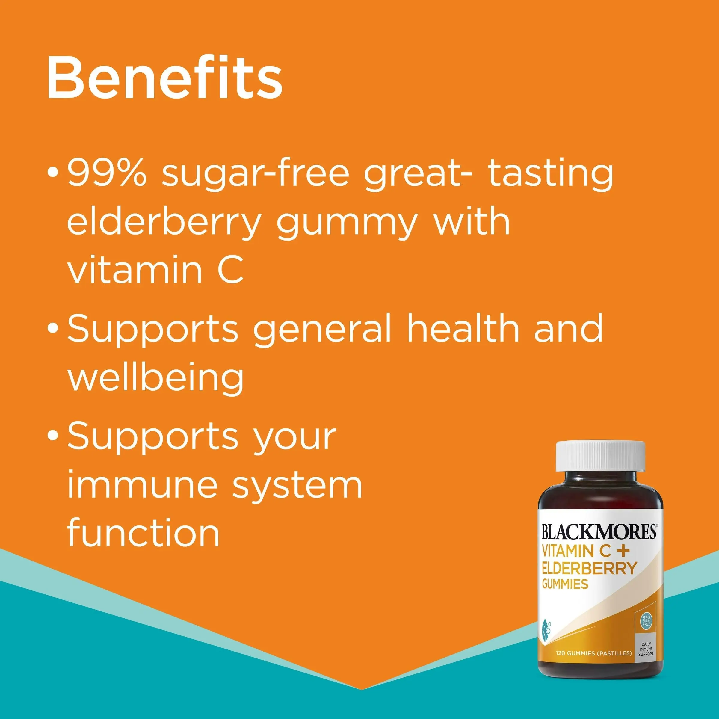 Blackmores Vitamin C + Elderberry Immune Support 120 Gummies