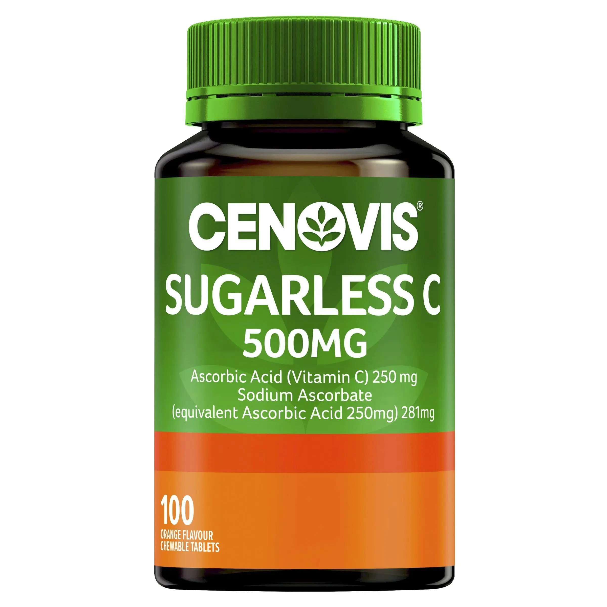 Cenovis Sugarless C 500mg Orange Flavour 100 Chewable Tablets