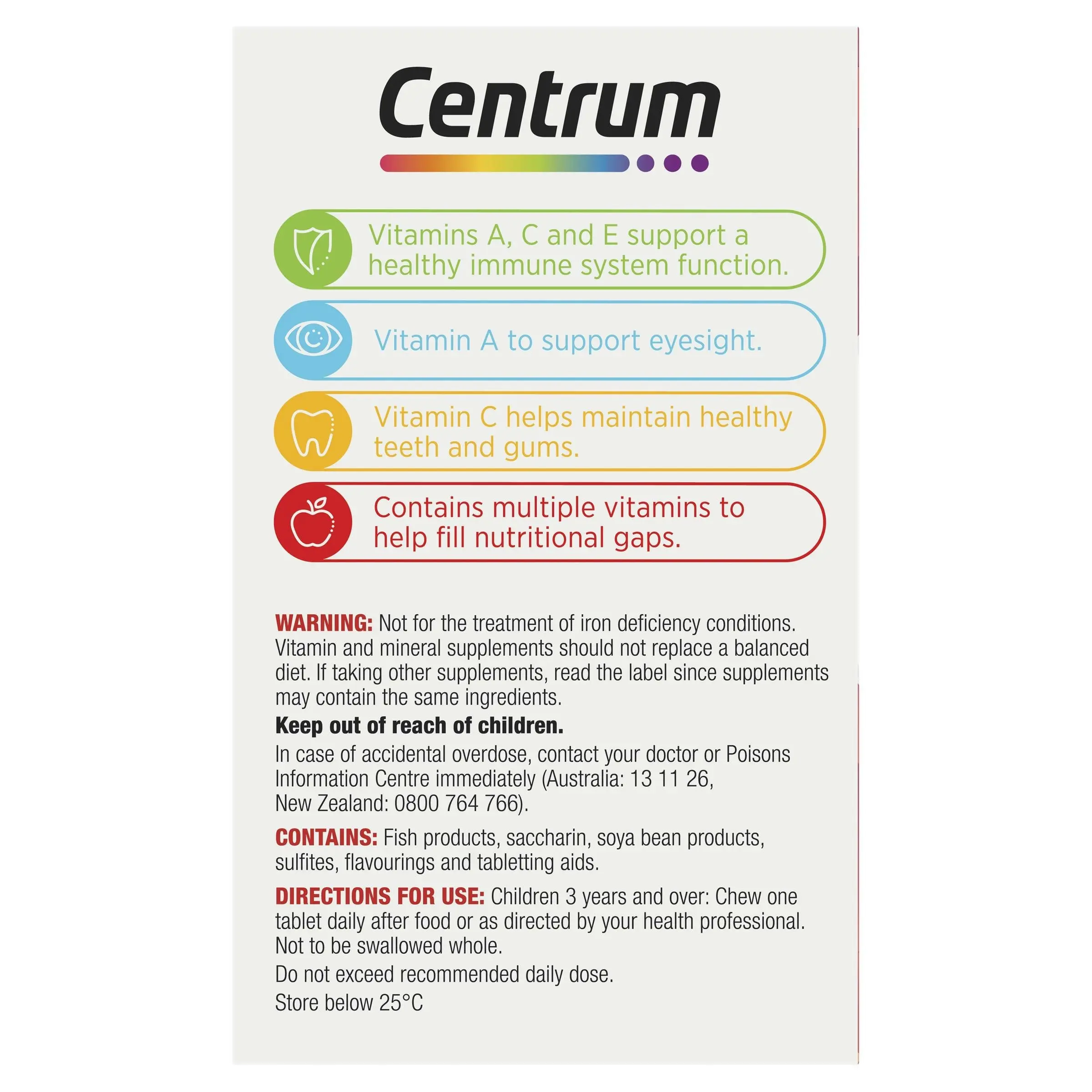 Centrum For Kids Strawberry 60 Chewable Tablets