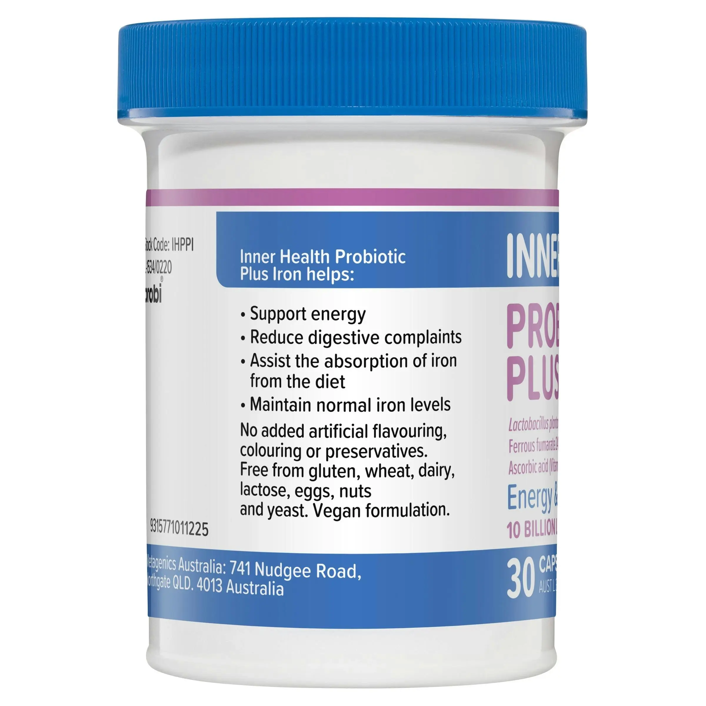 Inner Health Probiotic Plus Iron 30 Capsules