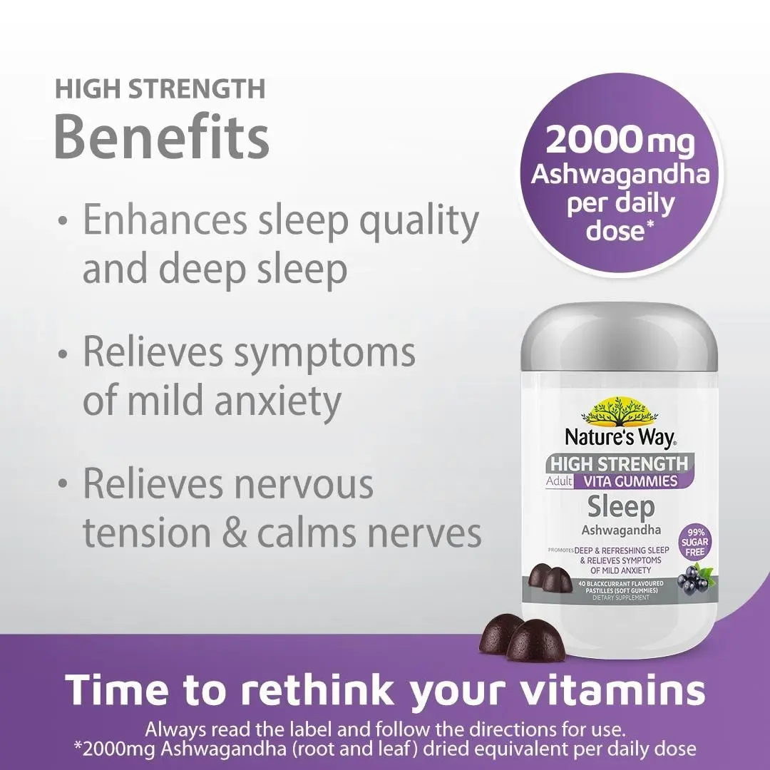 Nature's Way High Strength Adult Vita Gummies Sleep Ashwagandha 40's