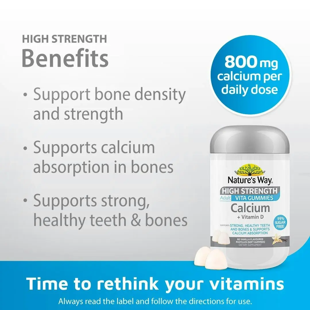 Nature's Way High Strength Adult Vita Gummies Calcium + Vitamin D 60's