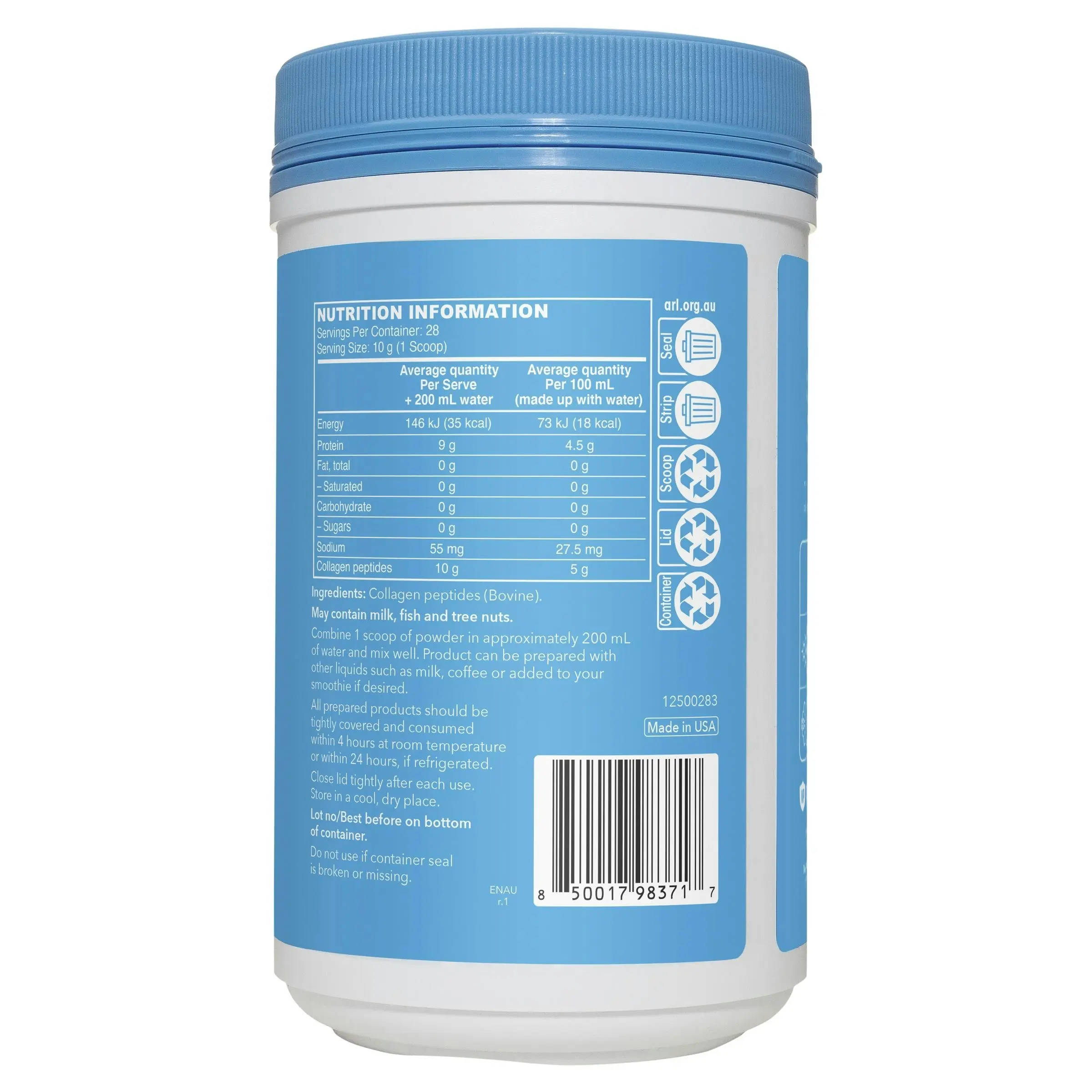 Vital Proteins Collagen Peptides Unflavoured 284g