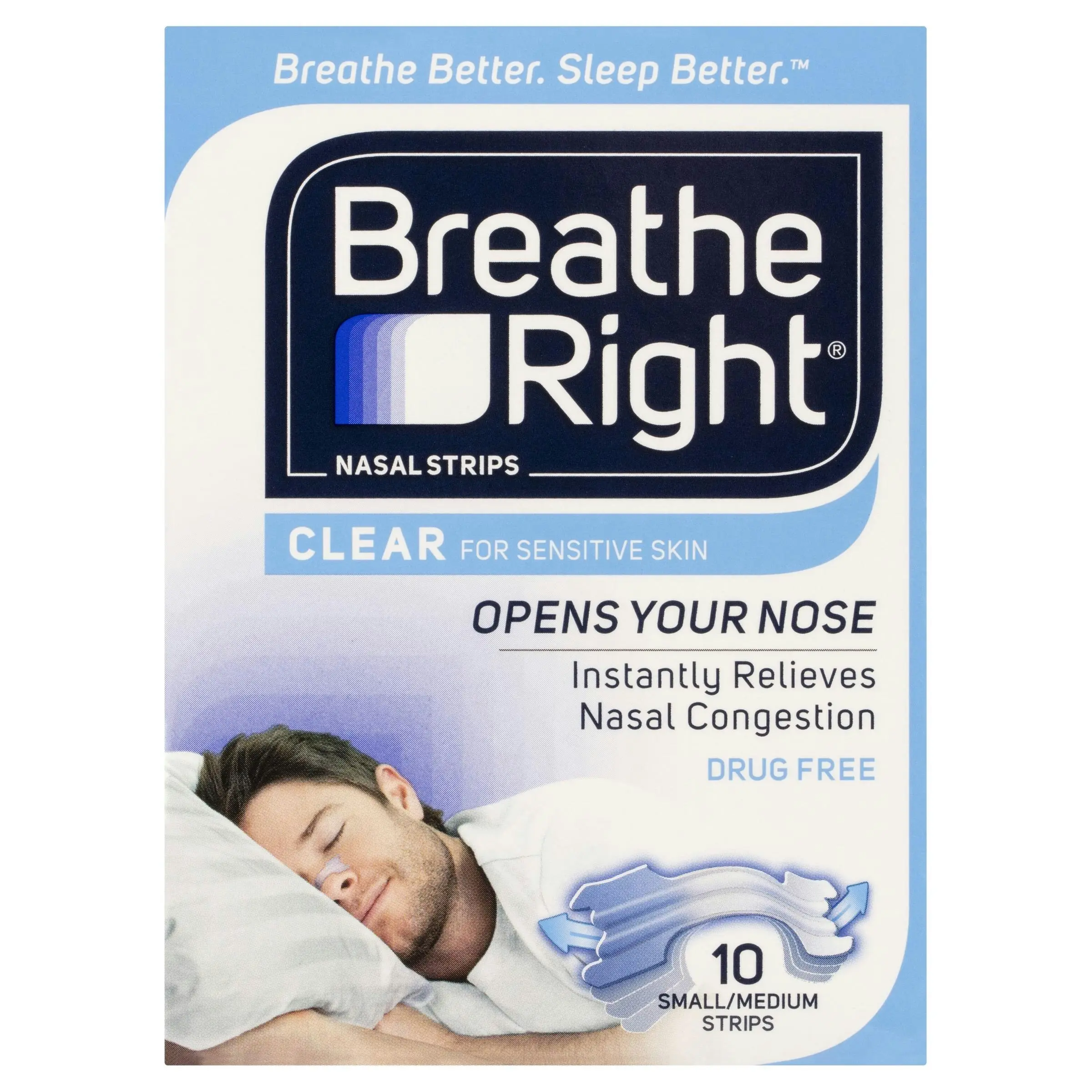 Breathe Right Nasal Strips Clear Regular 10 Strips