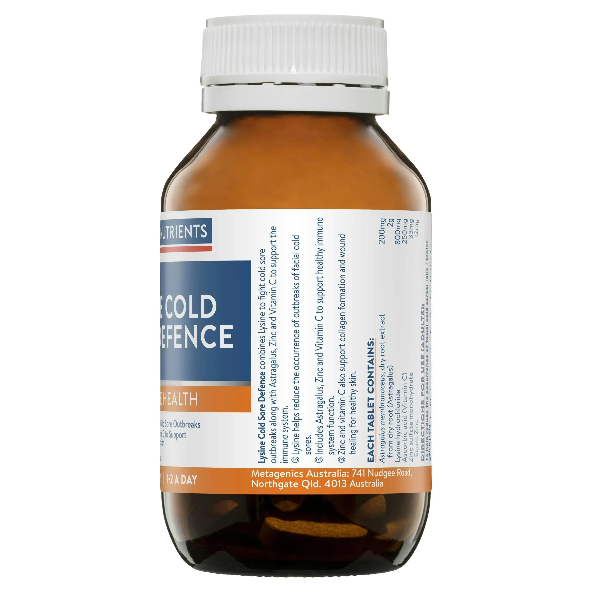 Ethical Nutrients Lysine Cold Sore Defence 60 Tablets