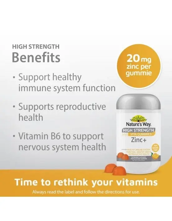 Nature's Way High Strength Adult Vita Gummies Zinc+ 60's