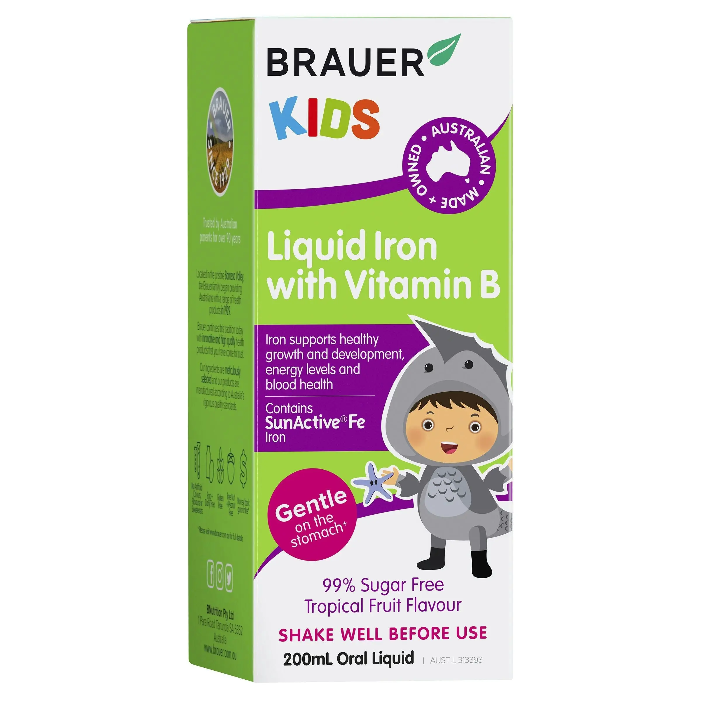 Brauer Kids Liquid Iron with Vitamin B 200mL