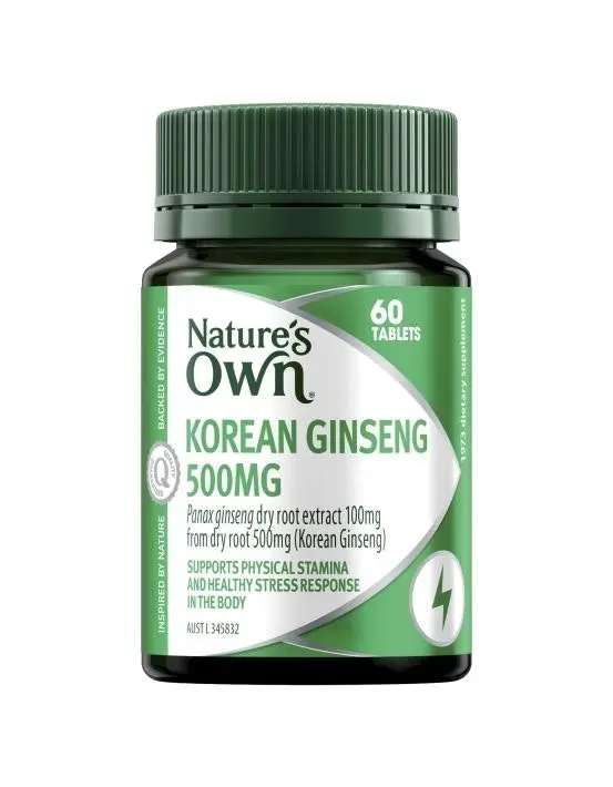 Nature's Own Ginseng Korean 500Mg 60 Tablets