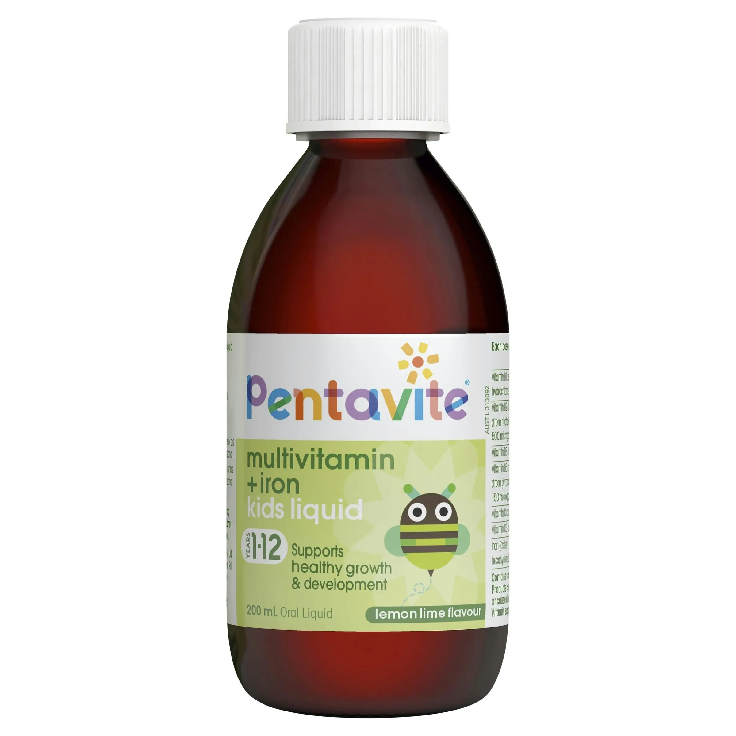 Pentavite Multivitamin + Iron Kids Liquid 200mL