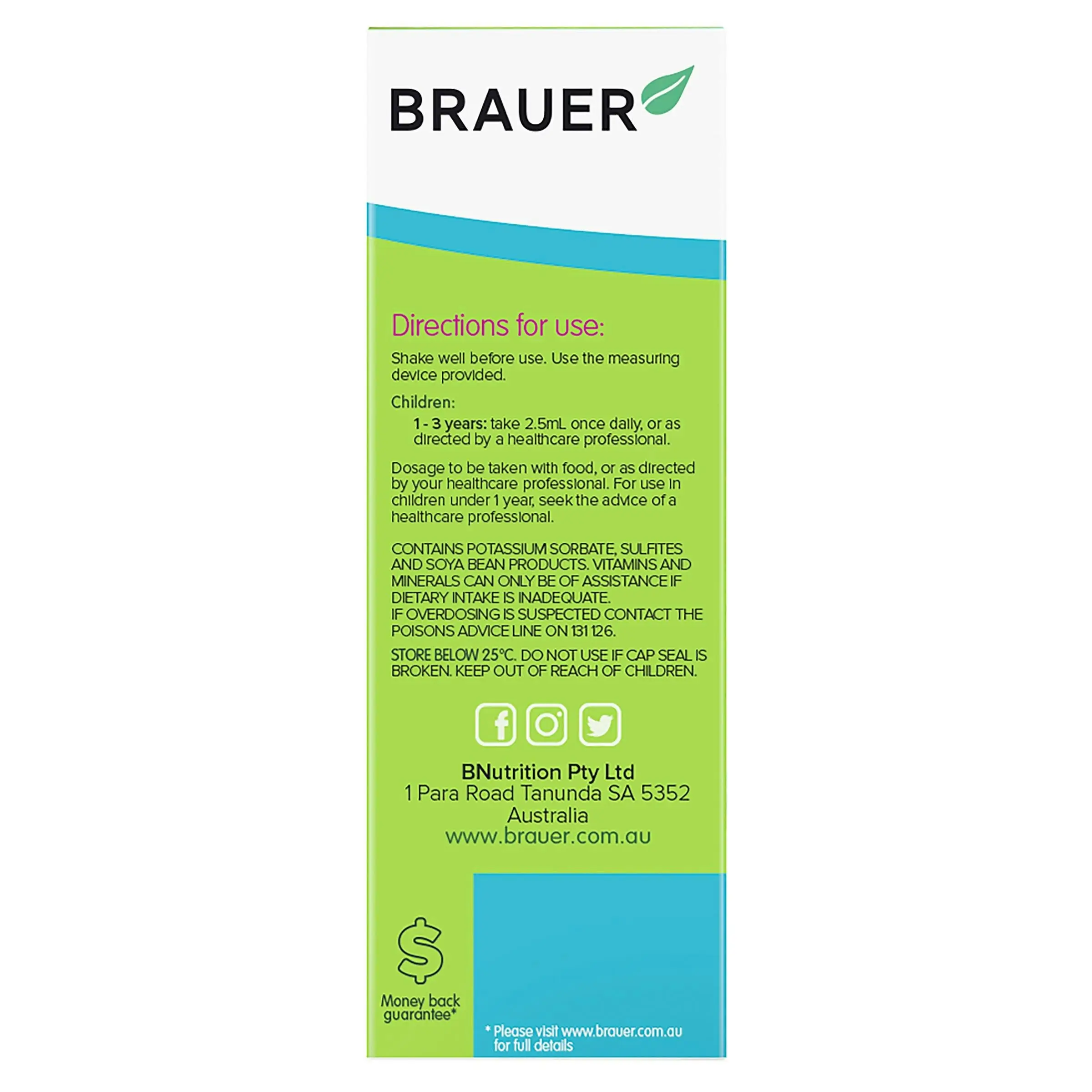 Brauer Baby & Kids Liquid Multivitamin for Toddlers 100mL