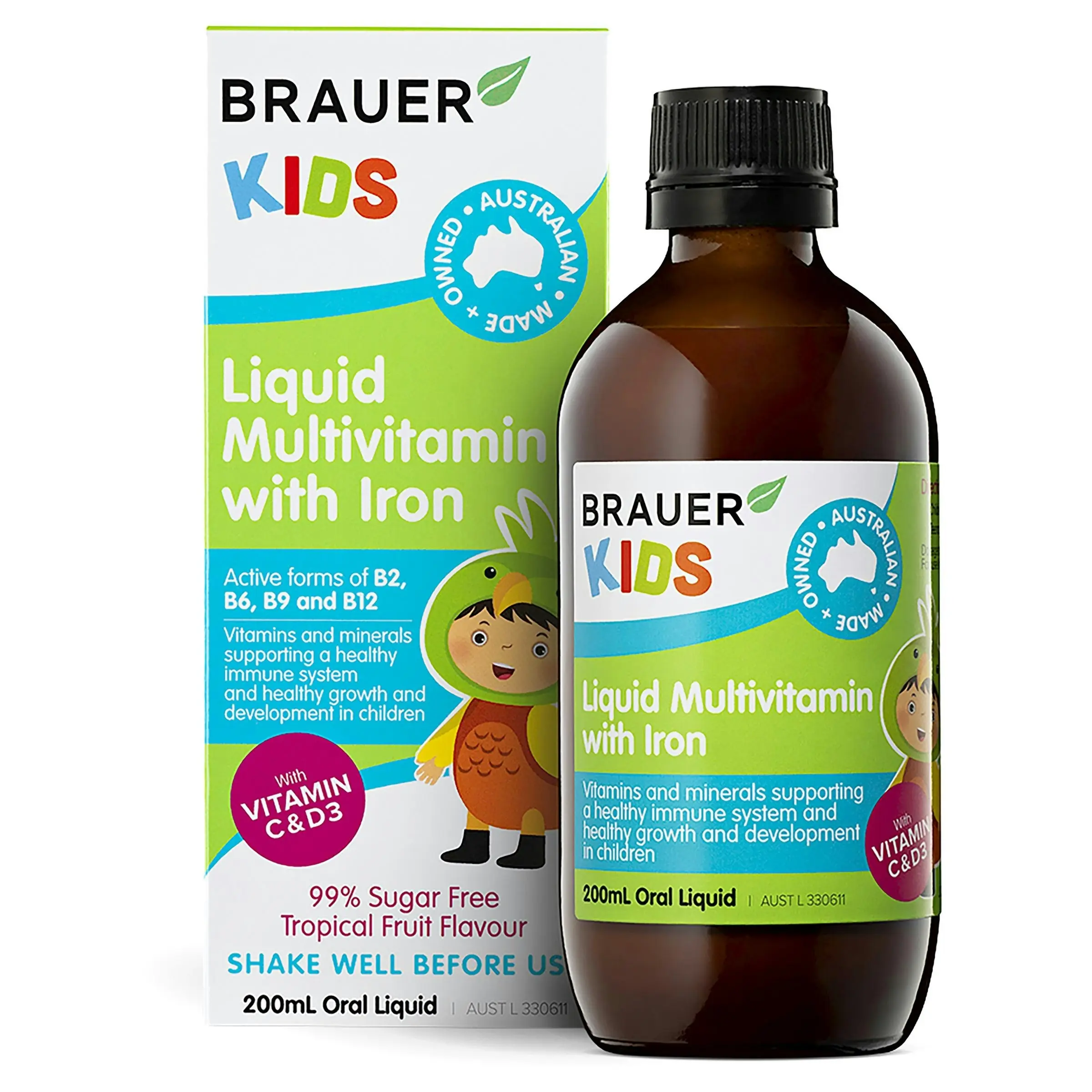 Brauer Baby & Kids Liquid Multivitamin with Iron 200mL