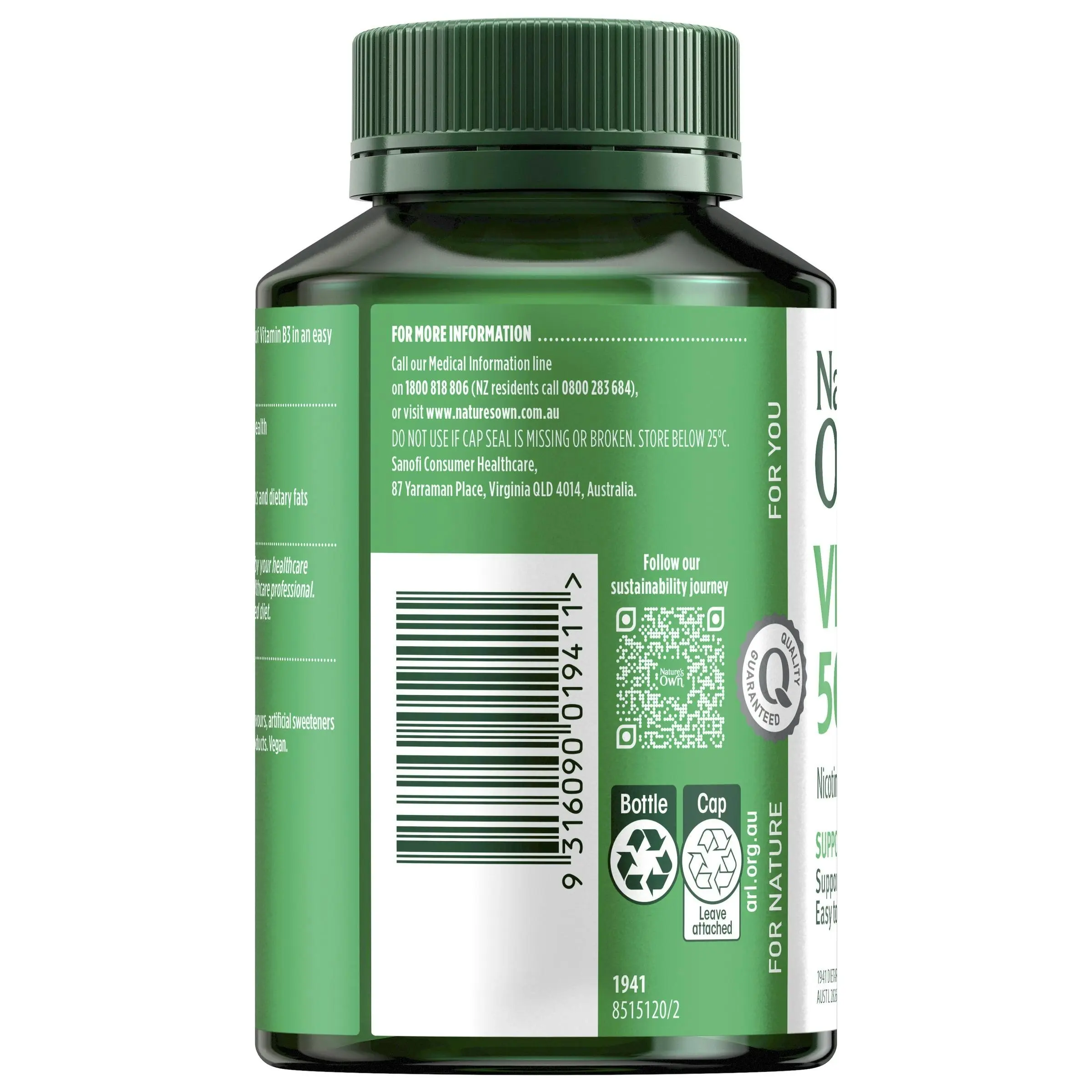 Nature’s Own Vitamin B3 500mg 120 Tablets