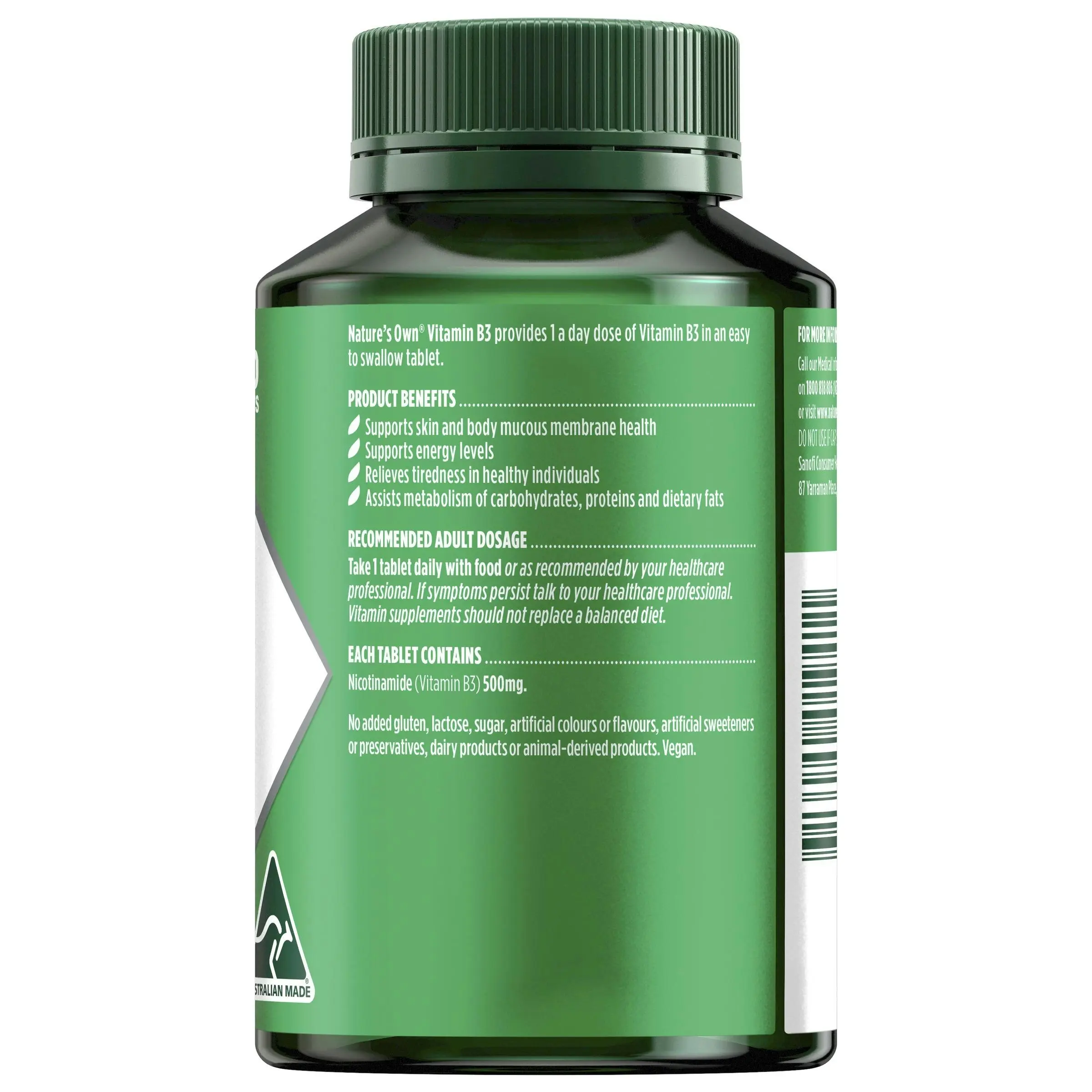 Nature’s Own Vitamin B3 500mg 120 Tablets