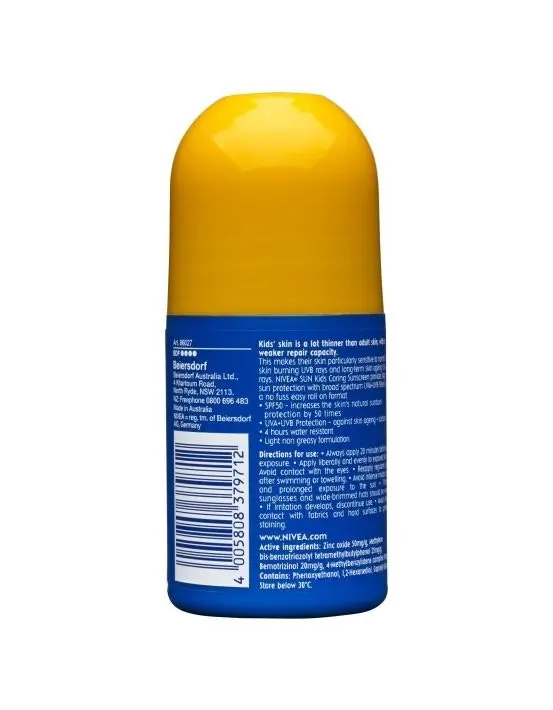 Nivea Kids Caring Roll On Sun Lotion SPF50+ 65mL