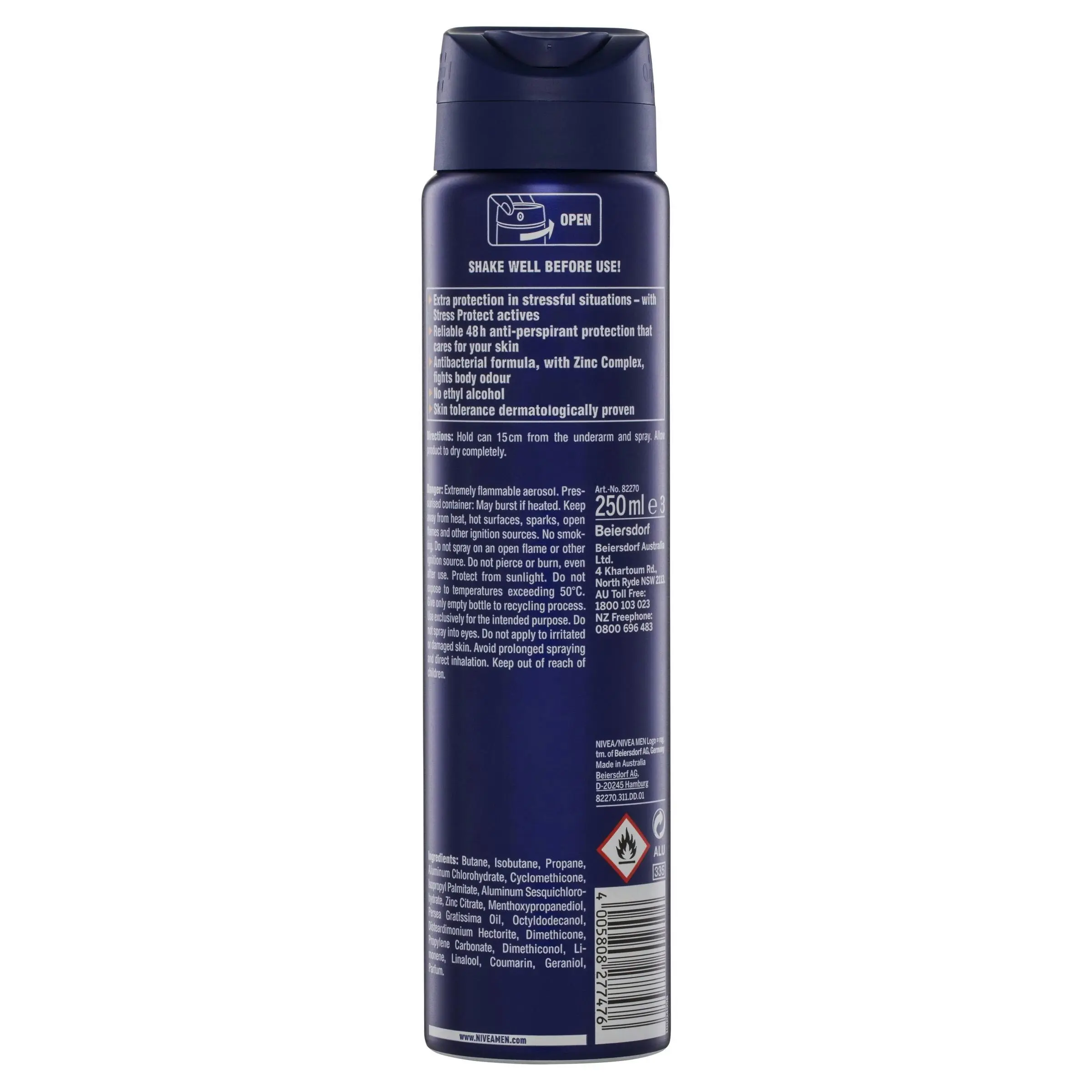 Nivea Deodorant Aerosol Men Stress Protect 250mL