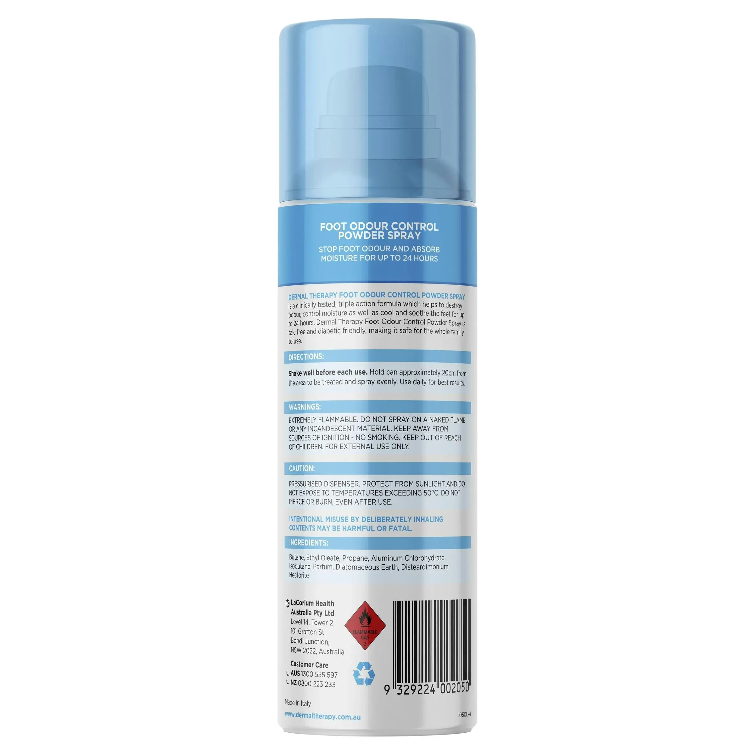 Dermal Therapy Foot Odour Control Spray 210mL