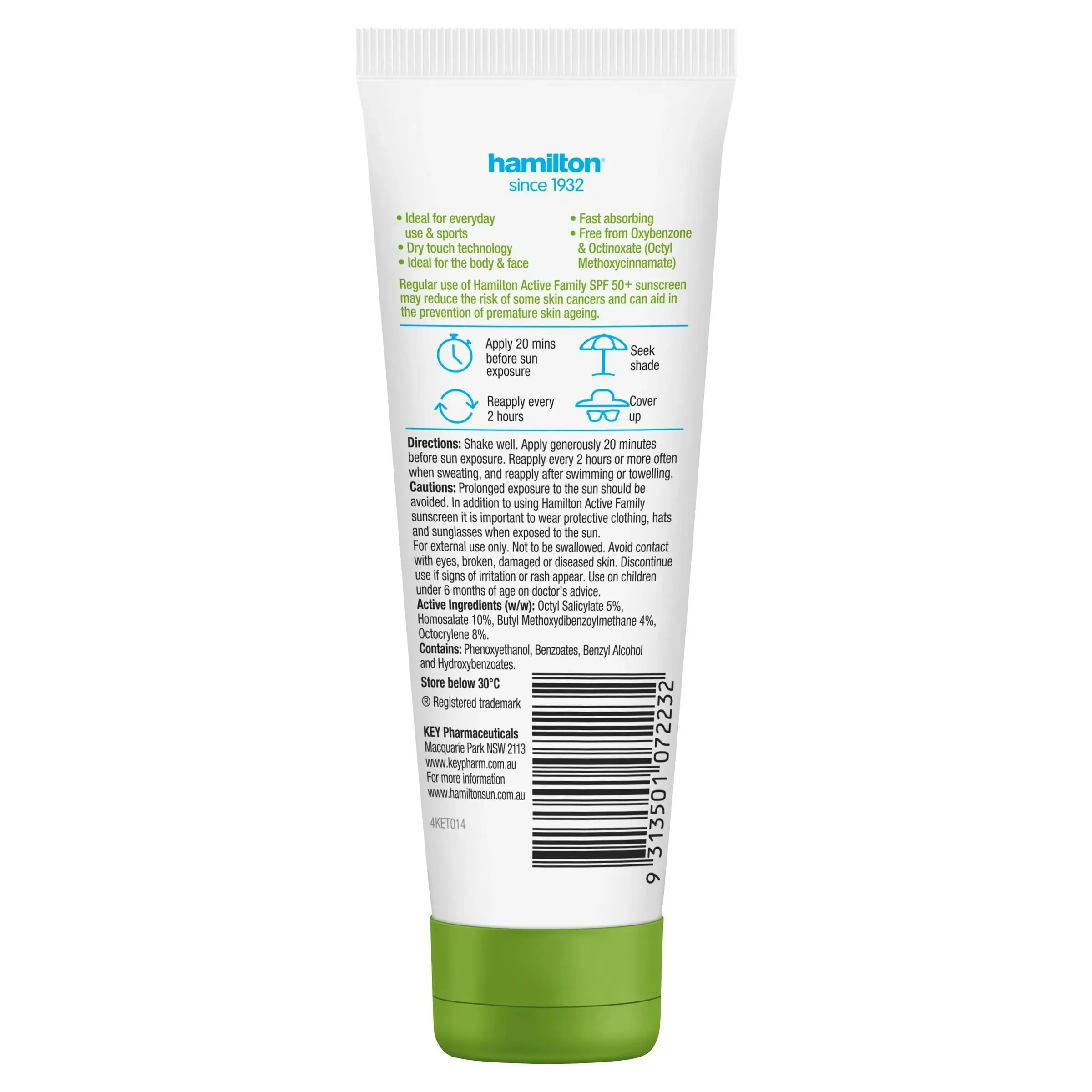 Hamilton Sun Active Family SPF50+ Lotion 110g