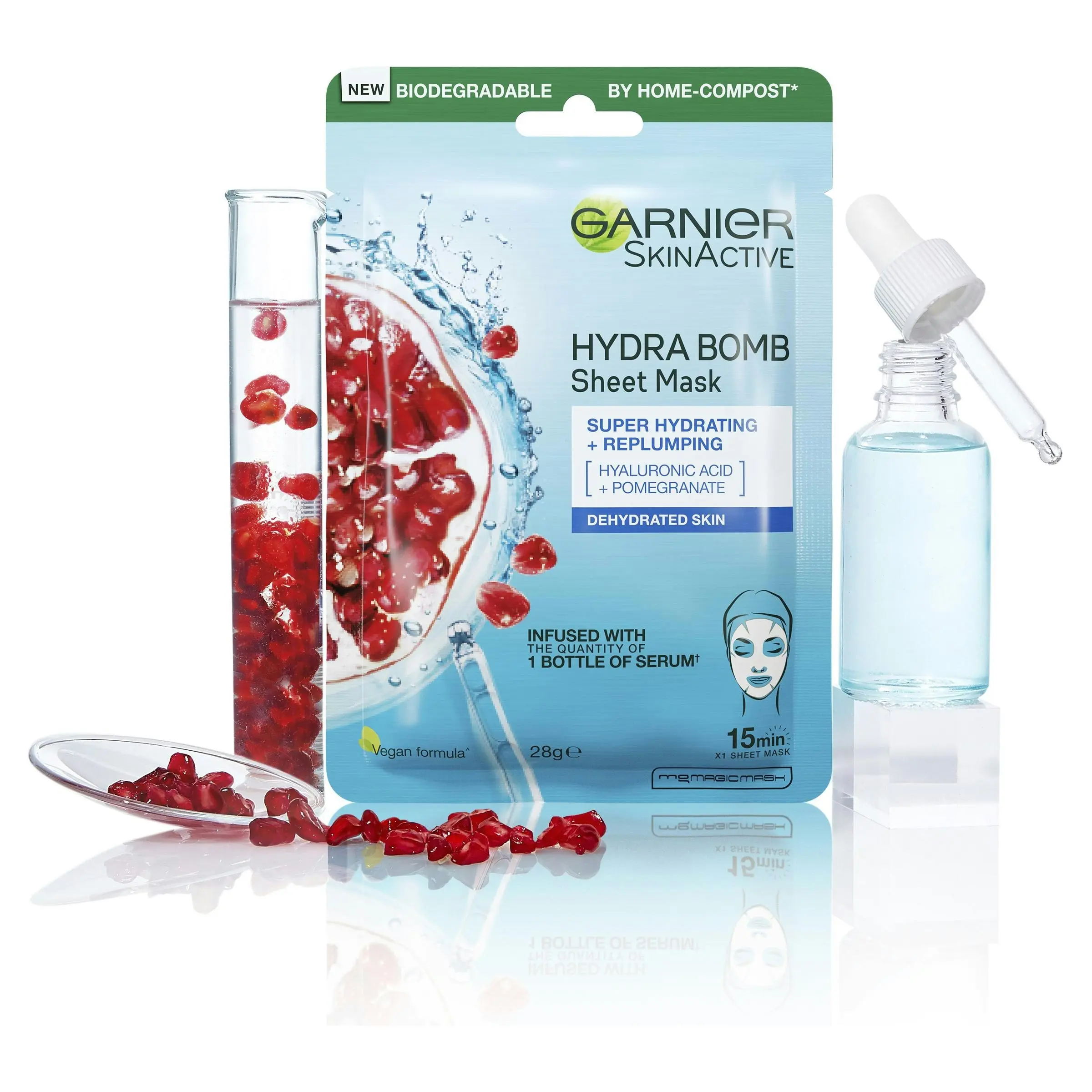 Garnier Hydra Bomb Hyaluronic Acid + Pomegranate Sheet Mask 28g