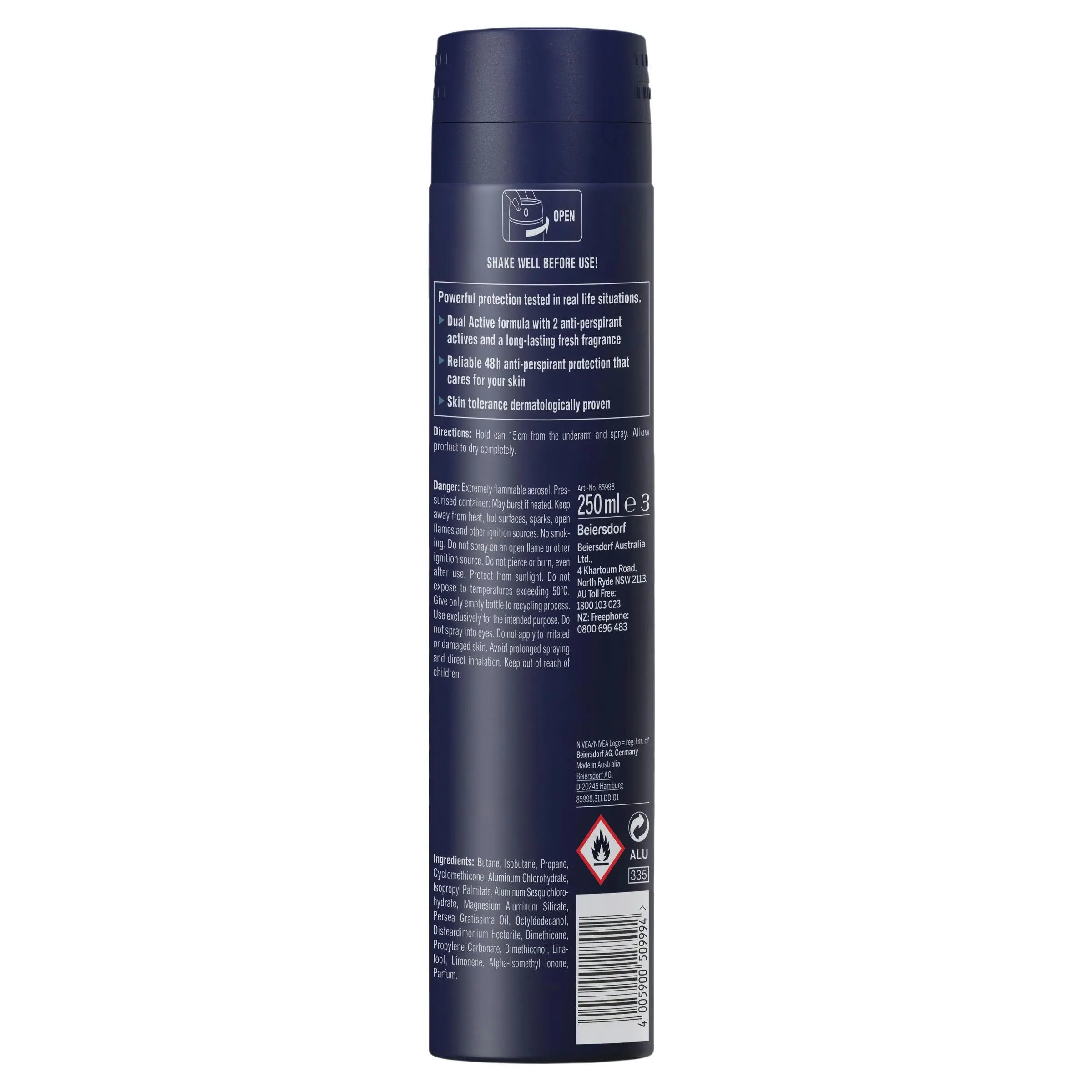 Nivea Deodorant Aerosol Men Everyday Active Fresh 250mL