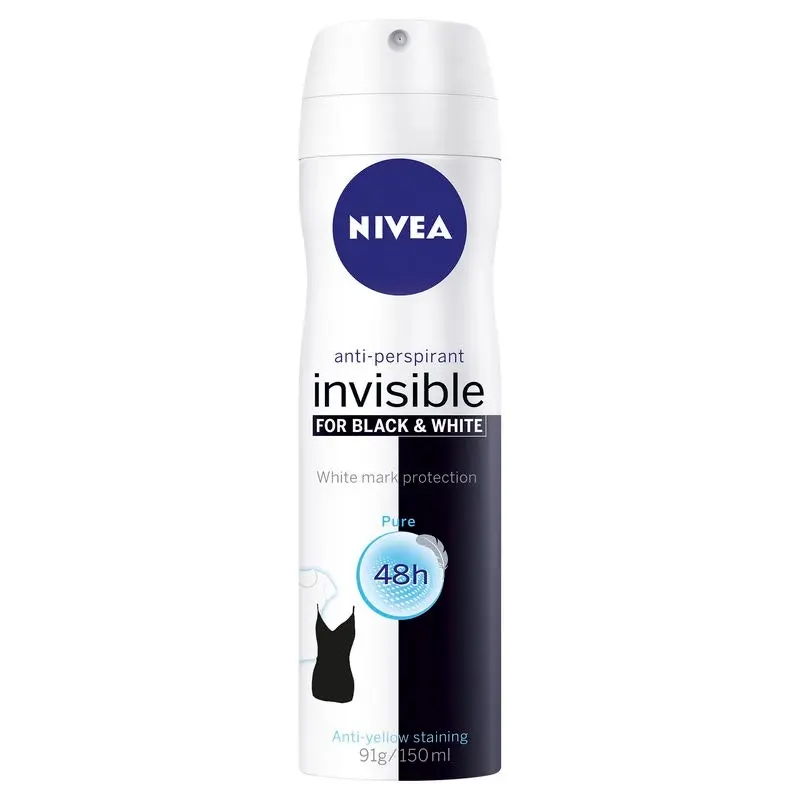 Nivea Invisible for Black & White Fresh Aerosol Deoderant 150mL