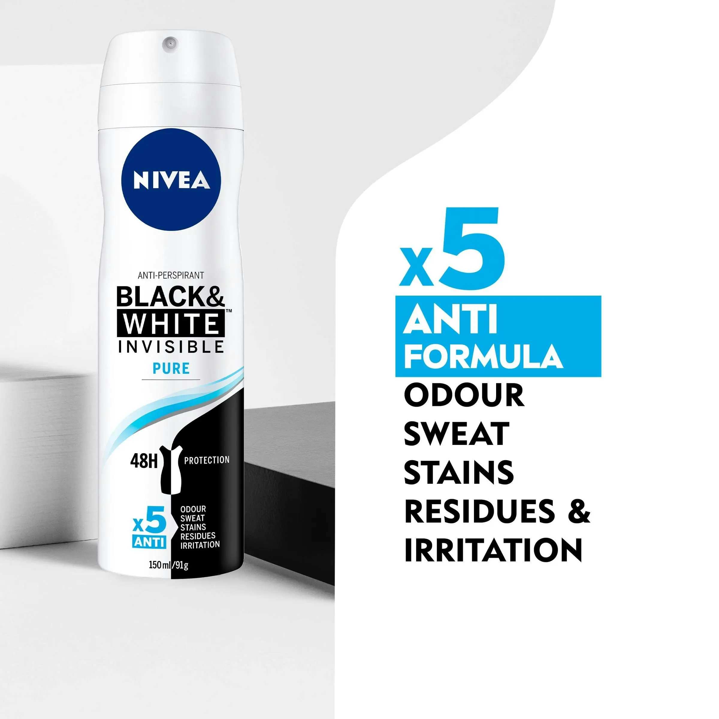 Nivea Invisible for Black & White Fresh Aerosol Deoderant 150mL