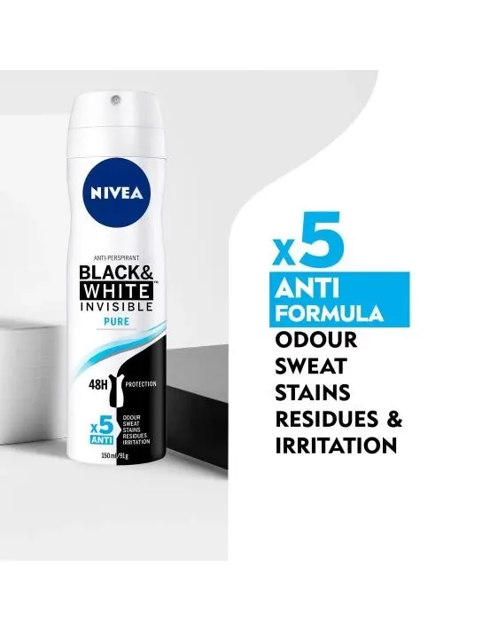 Nivea Invisible for Black & White Fresh Aerosol Deoderant 150mL