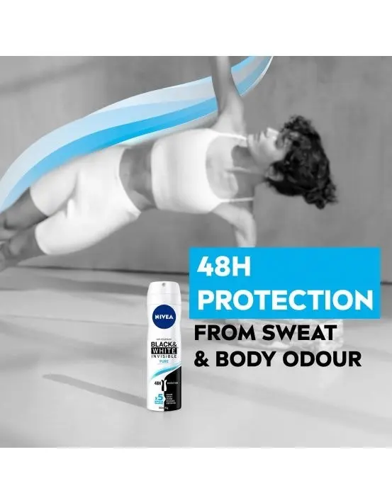 Nivea Invisible for Black & White Fresh Aerosol Deoderant 150mL