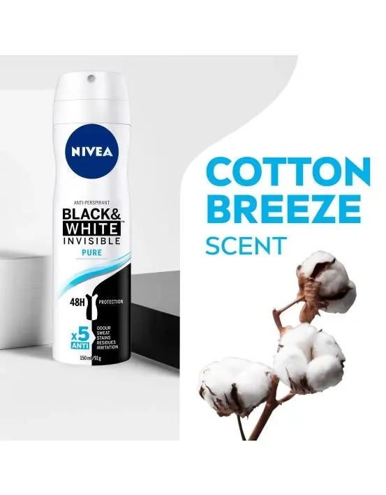 Nivea Invisible for Black & White Fresh Aerosol Deoderant 150mL