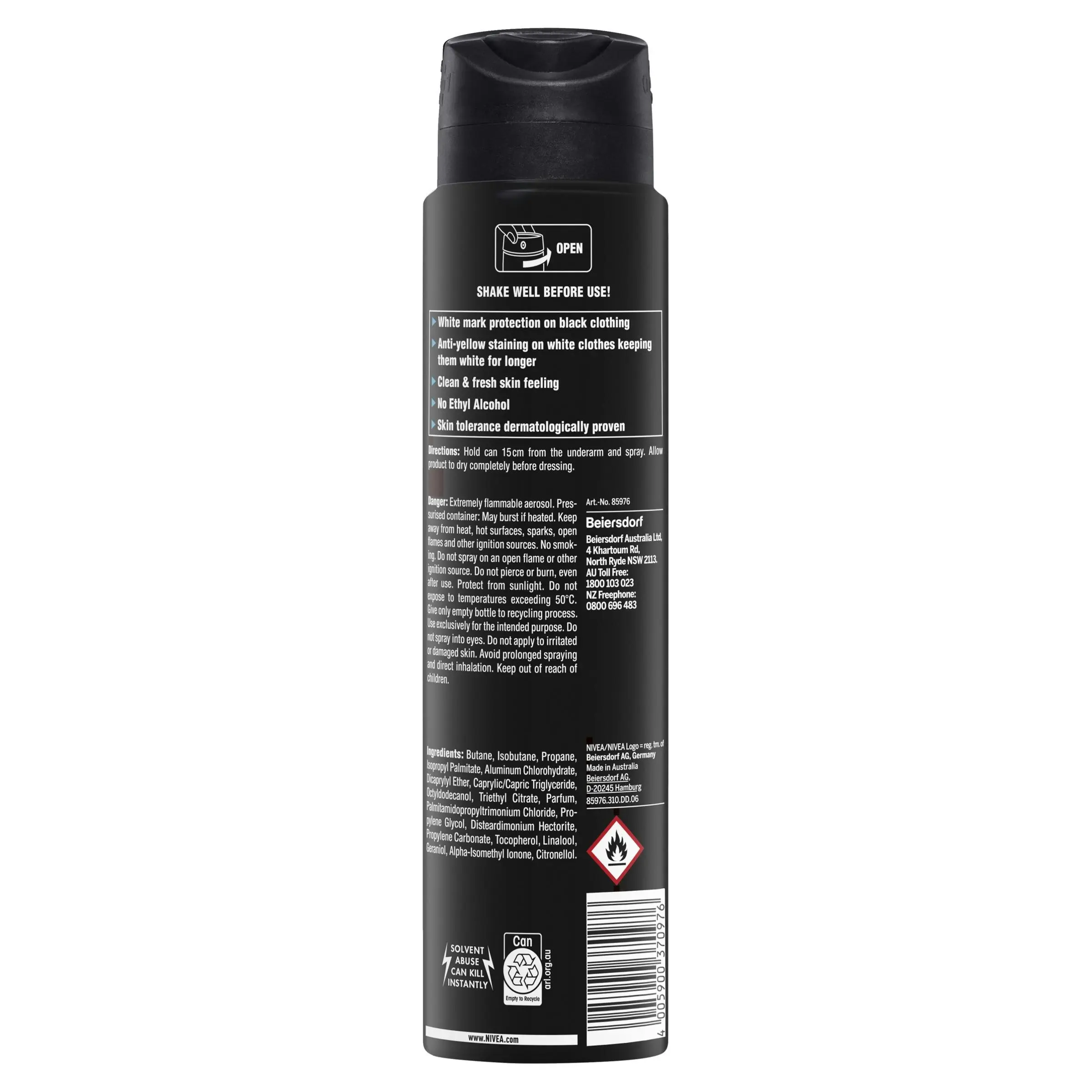 Nivea Men Invisible for Black and White Fresh Aerosol Deoderant 250mL