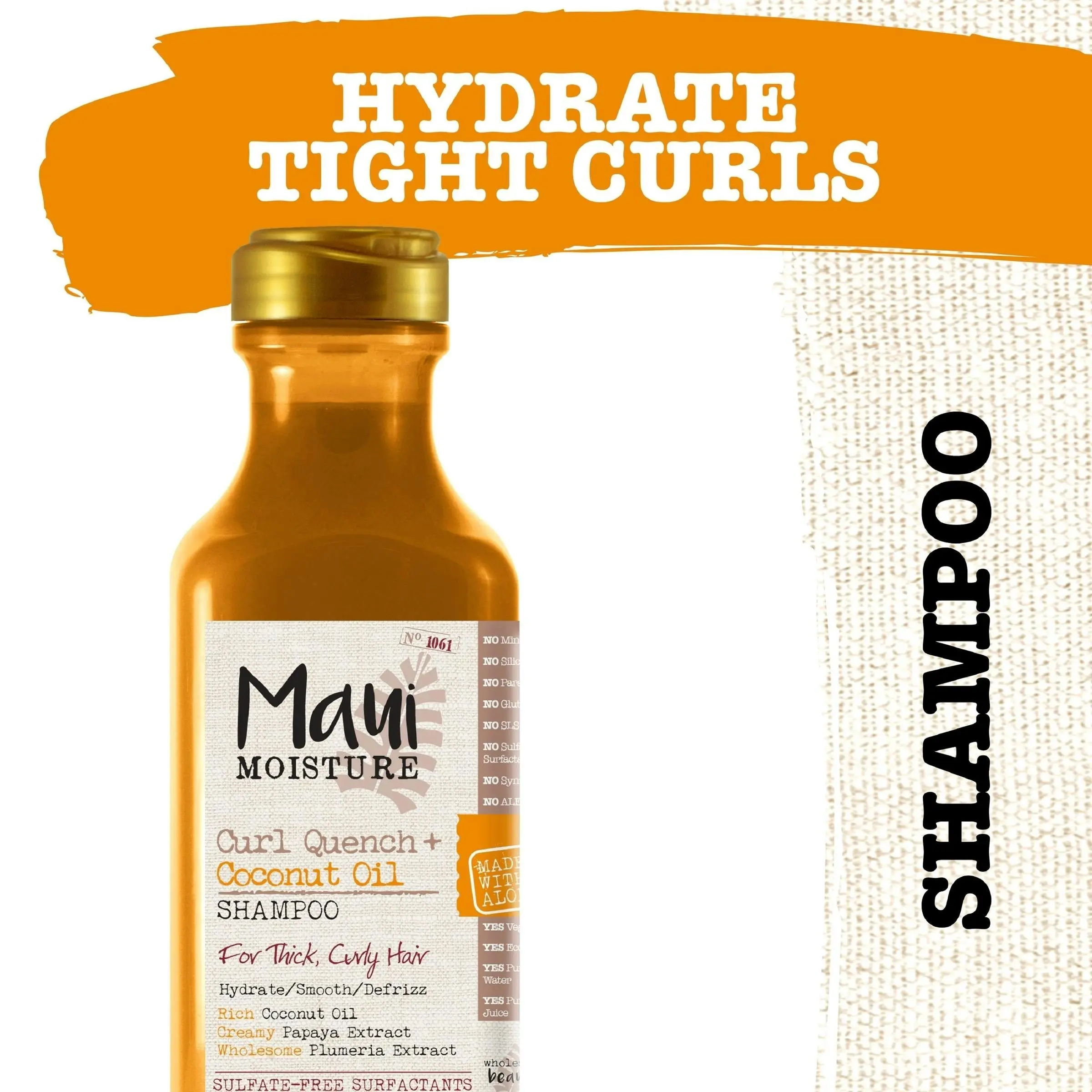 Maui Moisture Curl Quench + Hydrating Coconut Oil Shampoo For Curly Hair 385mL