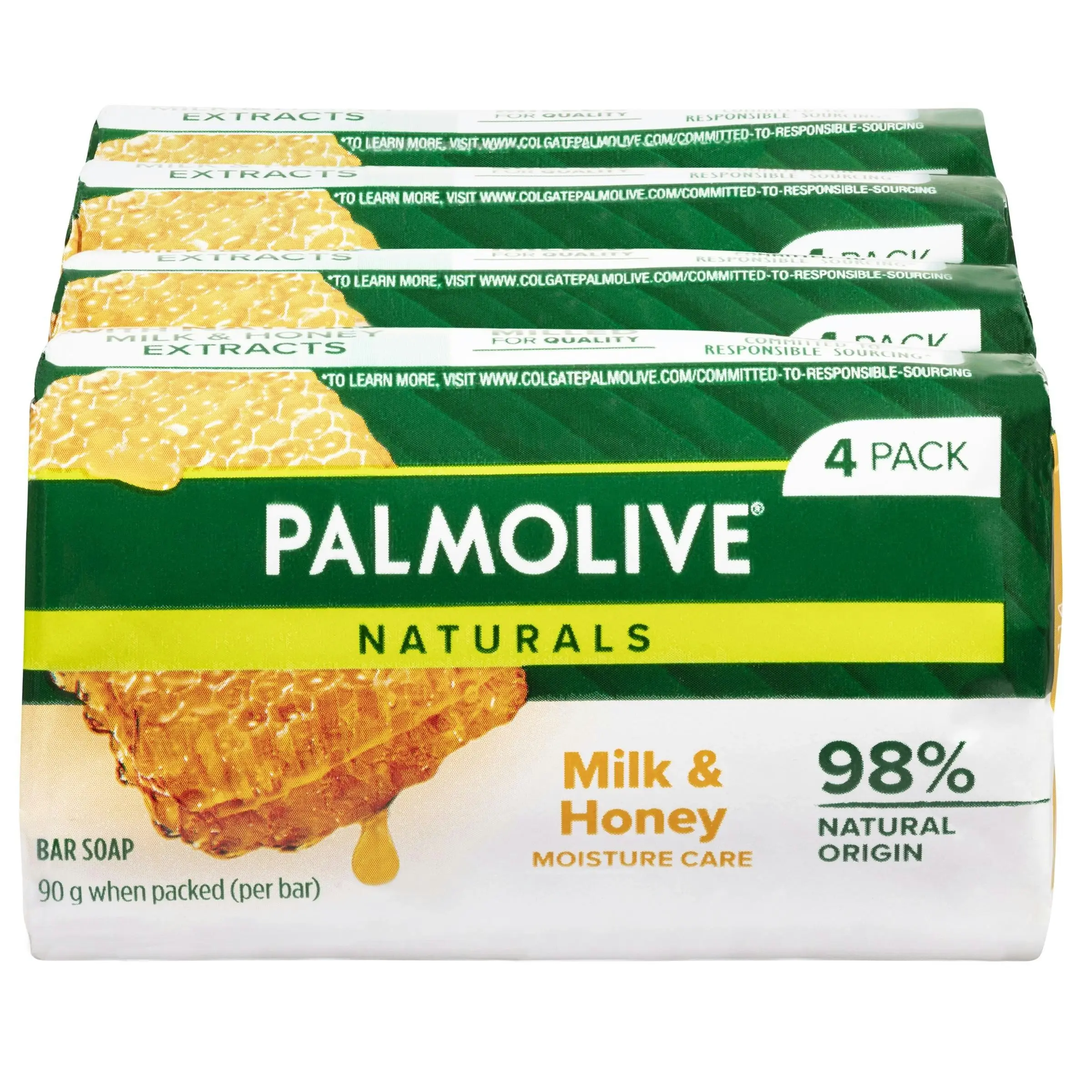 Palmolive Naturals Replenishing Soap with Milk & Honey 90g - 4 Pack