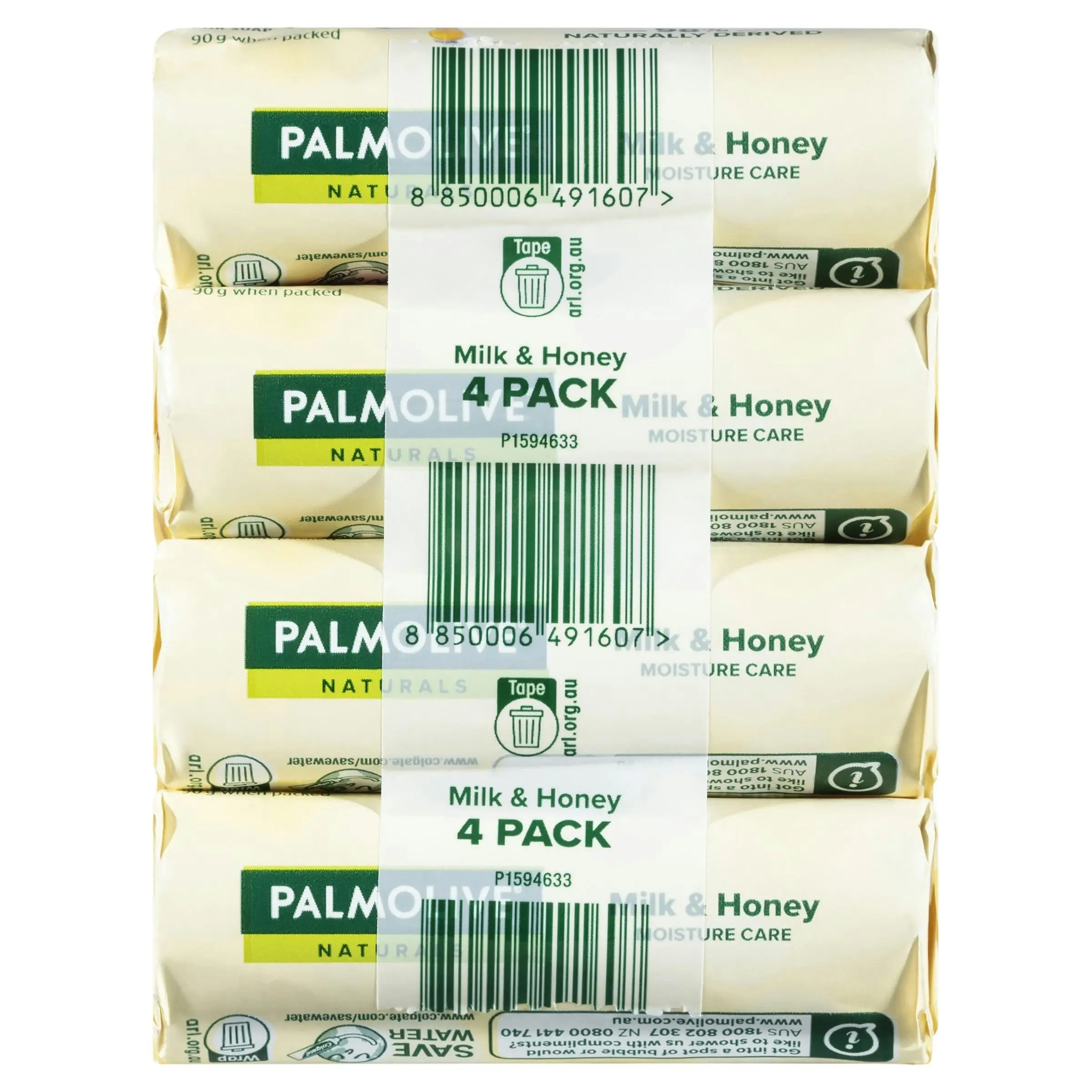 Palmolive Naturals Replenishing Soap with Milk & Honey 90g - 4 Pack