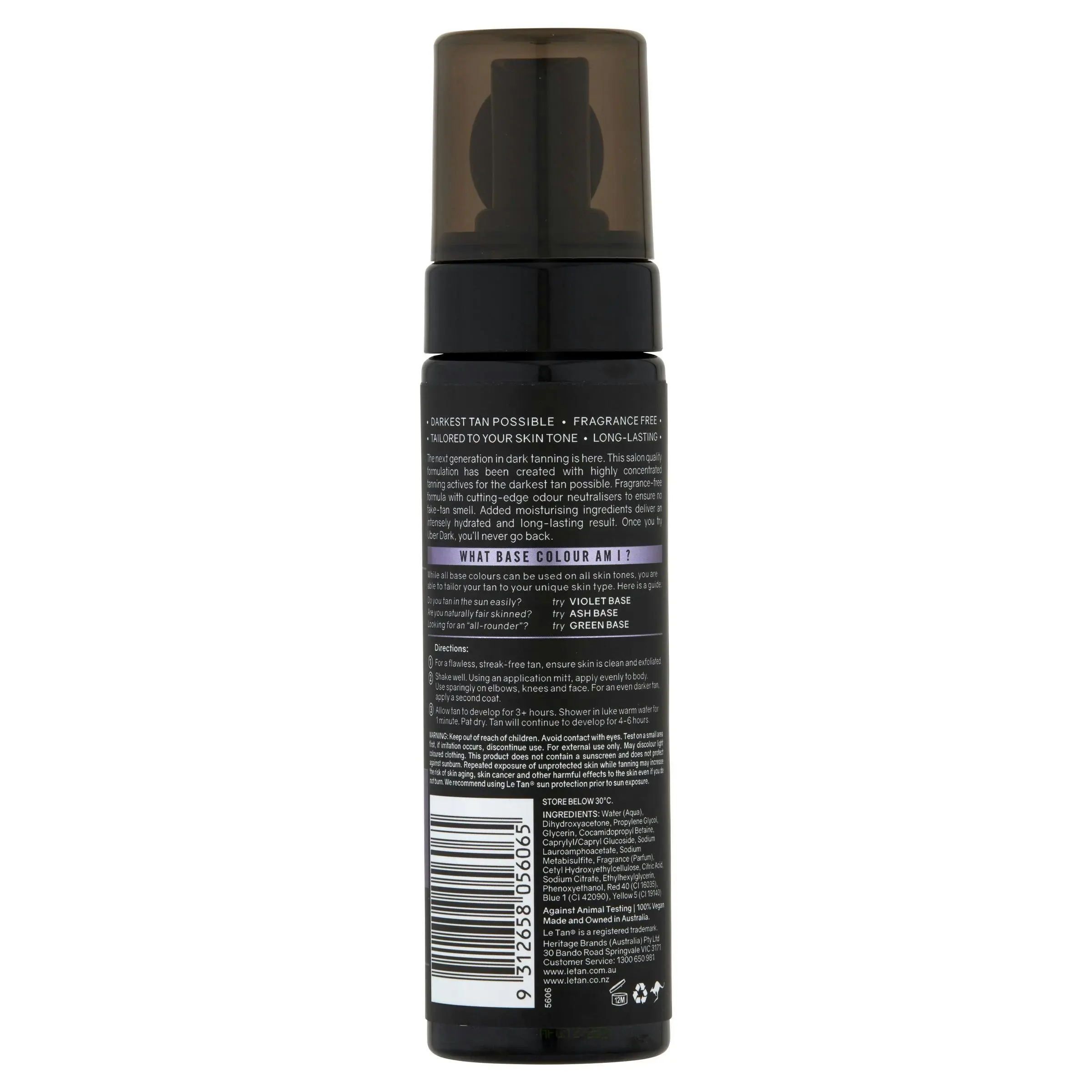 Le Tan Uber Dark Self Tanning Foam Violet Base 200mL