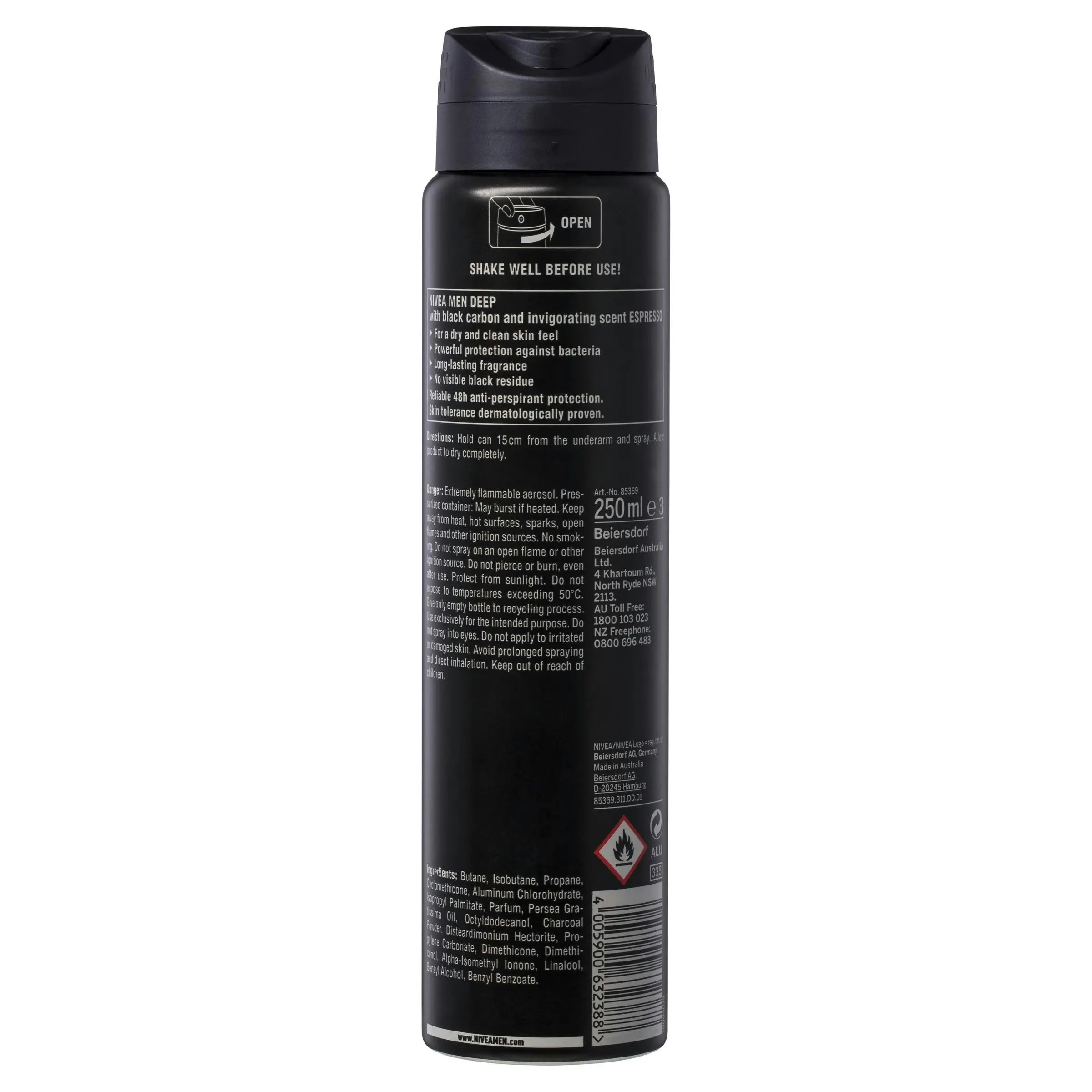 Nivea Deodorant Deep Espresso Aerosol 250mL