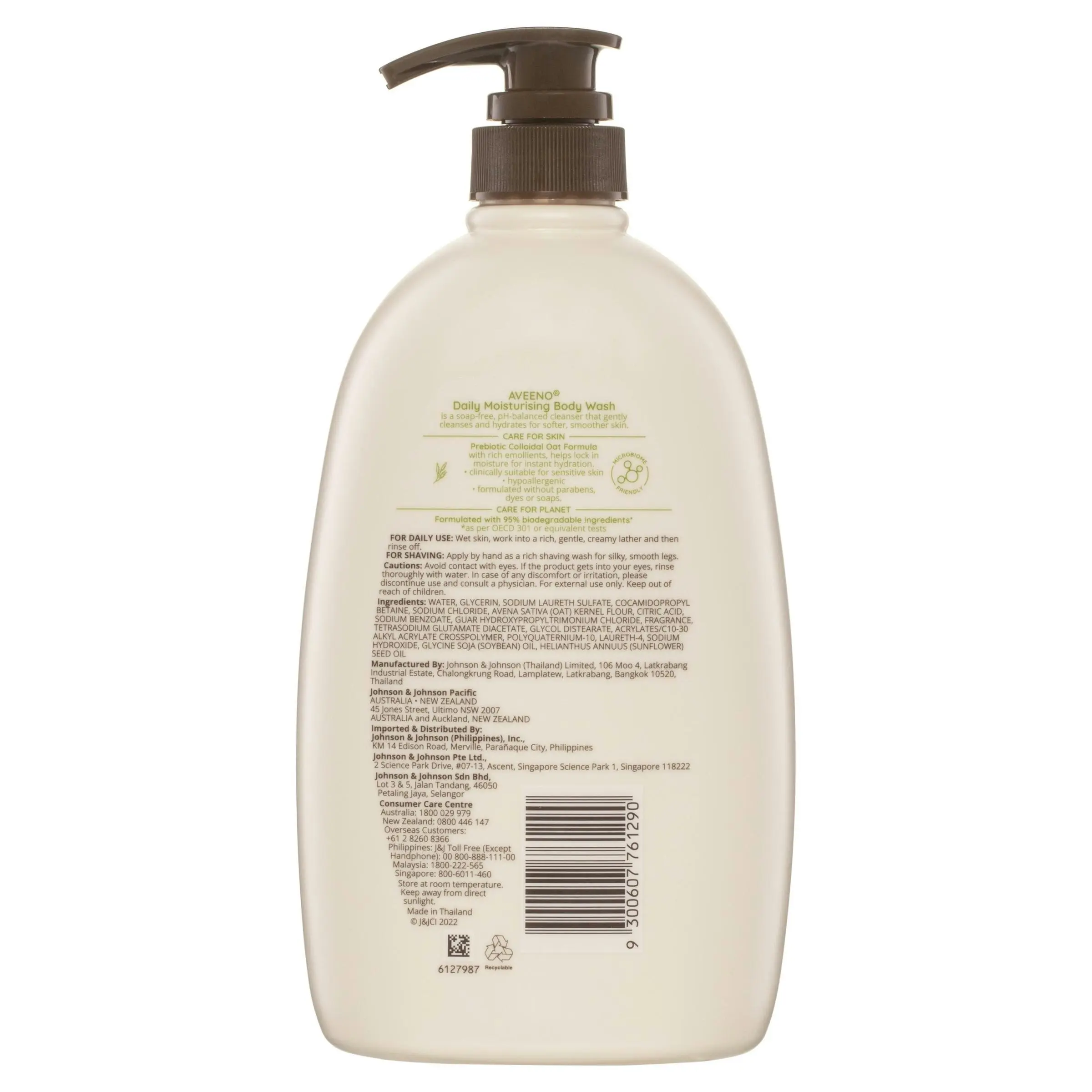 Aveeno Active Naturals Daily Moisturising Body Wash Soothing Oatmeal 1L