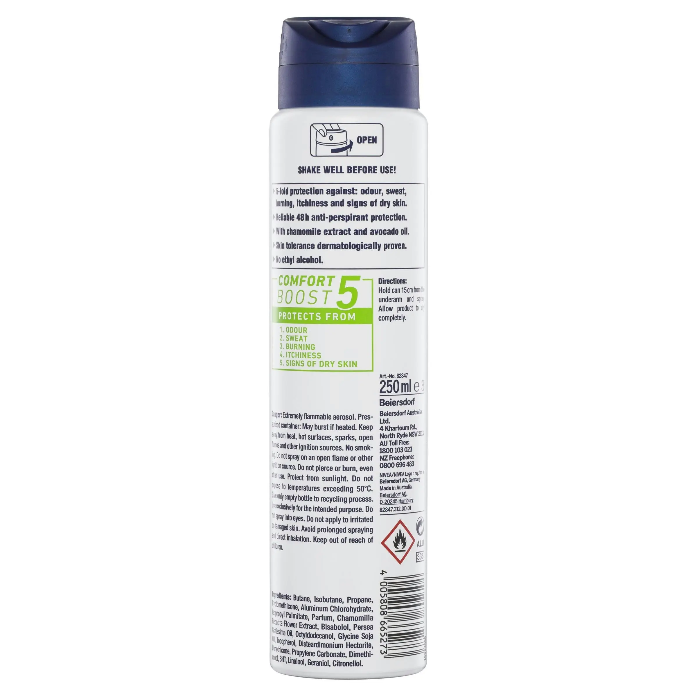 Nivea Deodorant Aerosol Men Sensitive Prot 250mL