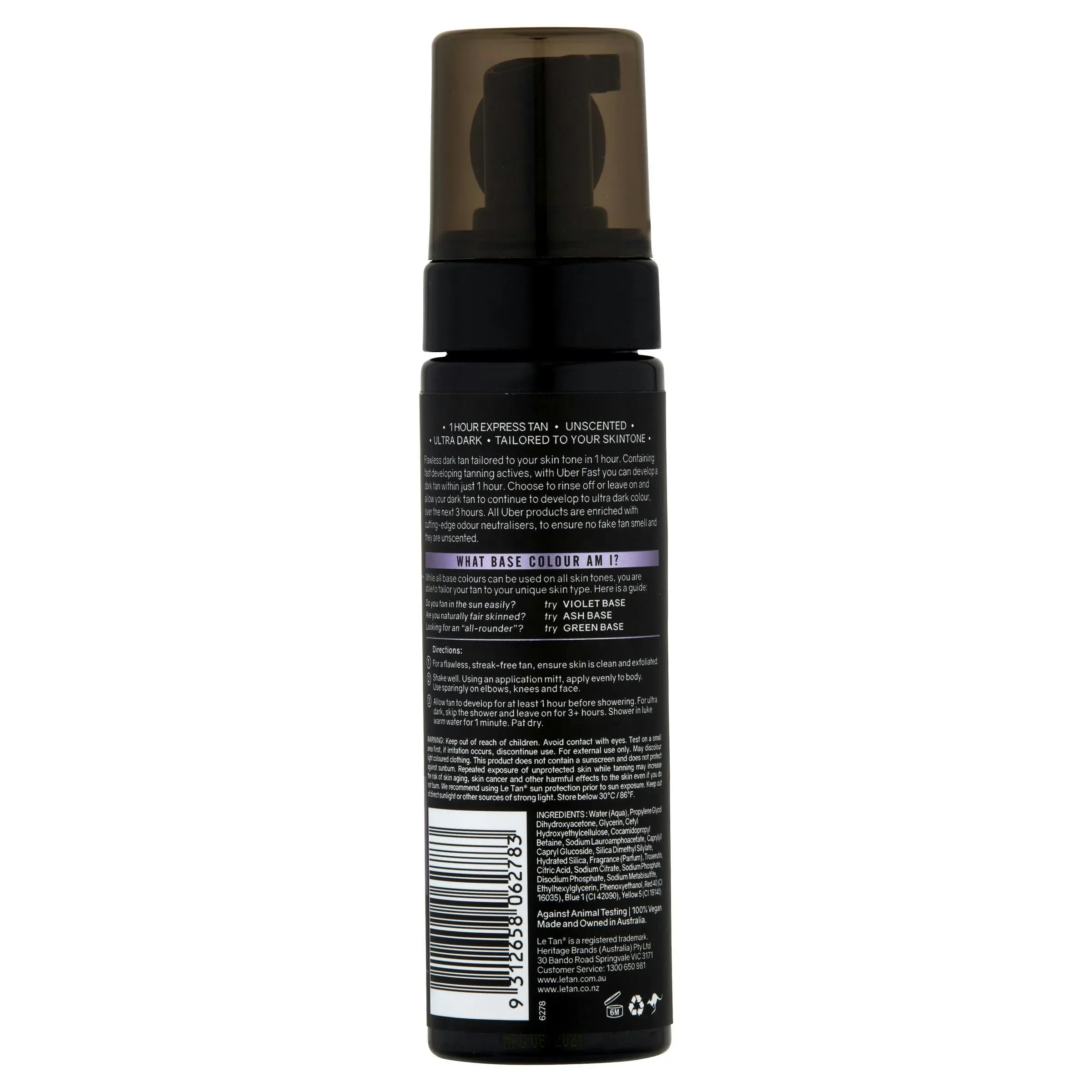 Le Tan Uber Fast Self Tanning Foam Violet Base 200mL