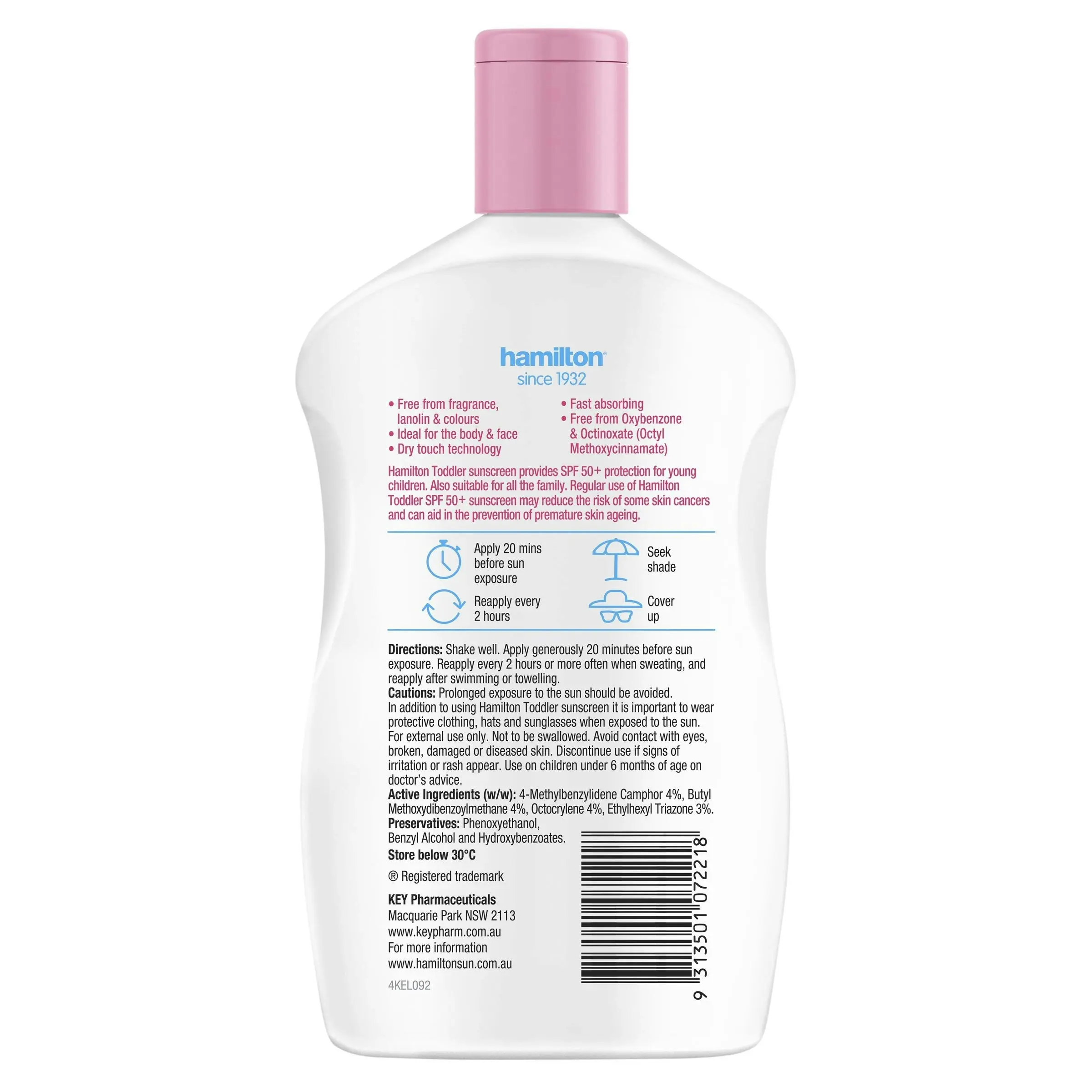 Hamilton Sun Toddler Lotion SPF50+ 250mL