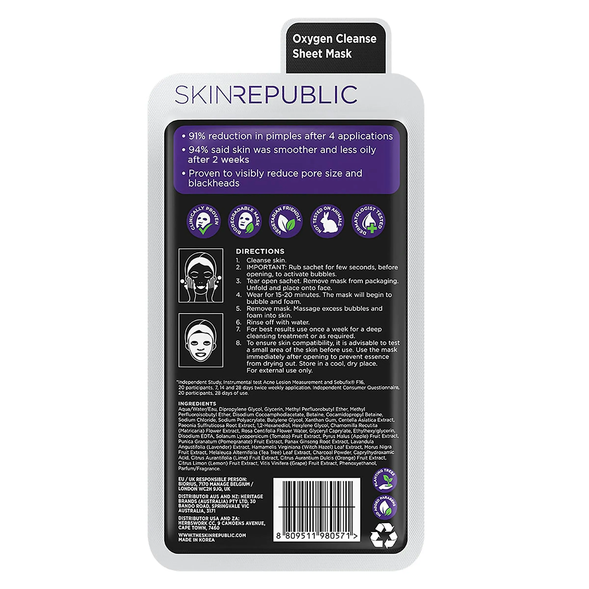 Skin Republic Bubble Purifying & Charcoal Face Mask