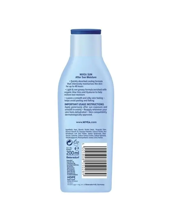 Nivea After Sun Moisturising Lotion 200ml