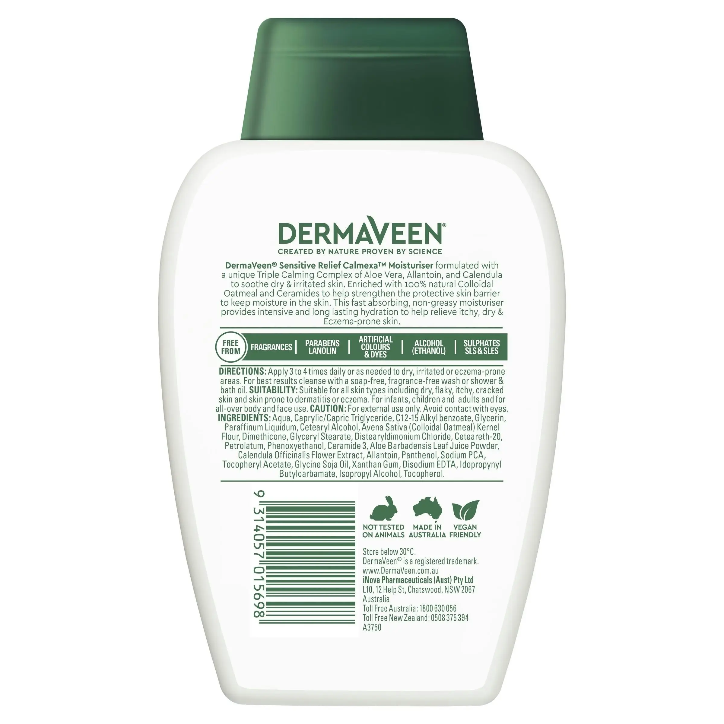 DermaVeen Sensitive Relief Calmexa Moisturiser+ Ceramide 250g