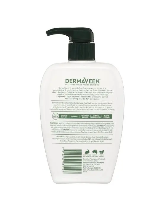 DermaVeen Extra Hydration Gentle Soap-Free Wash 500mL