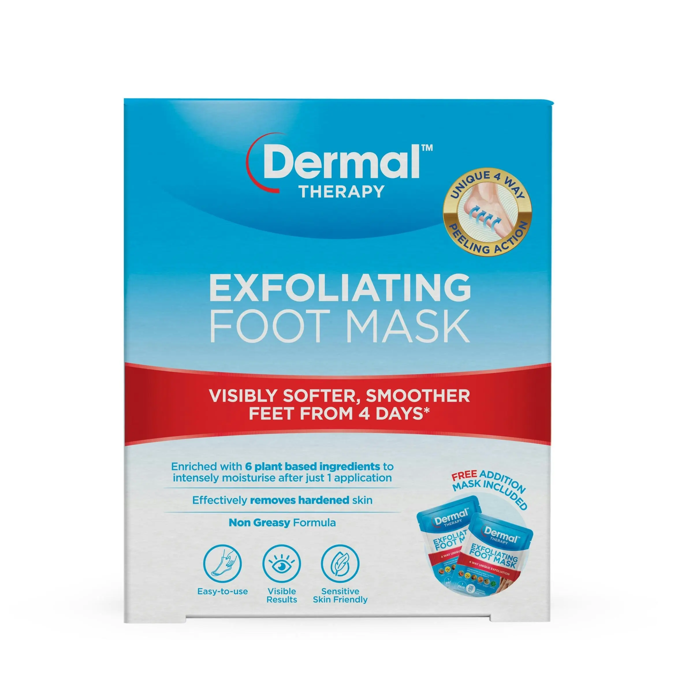 Dermal Therapy Exfoliating Foot Mask 1 Pack