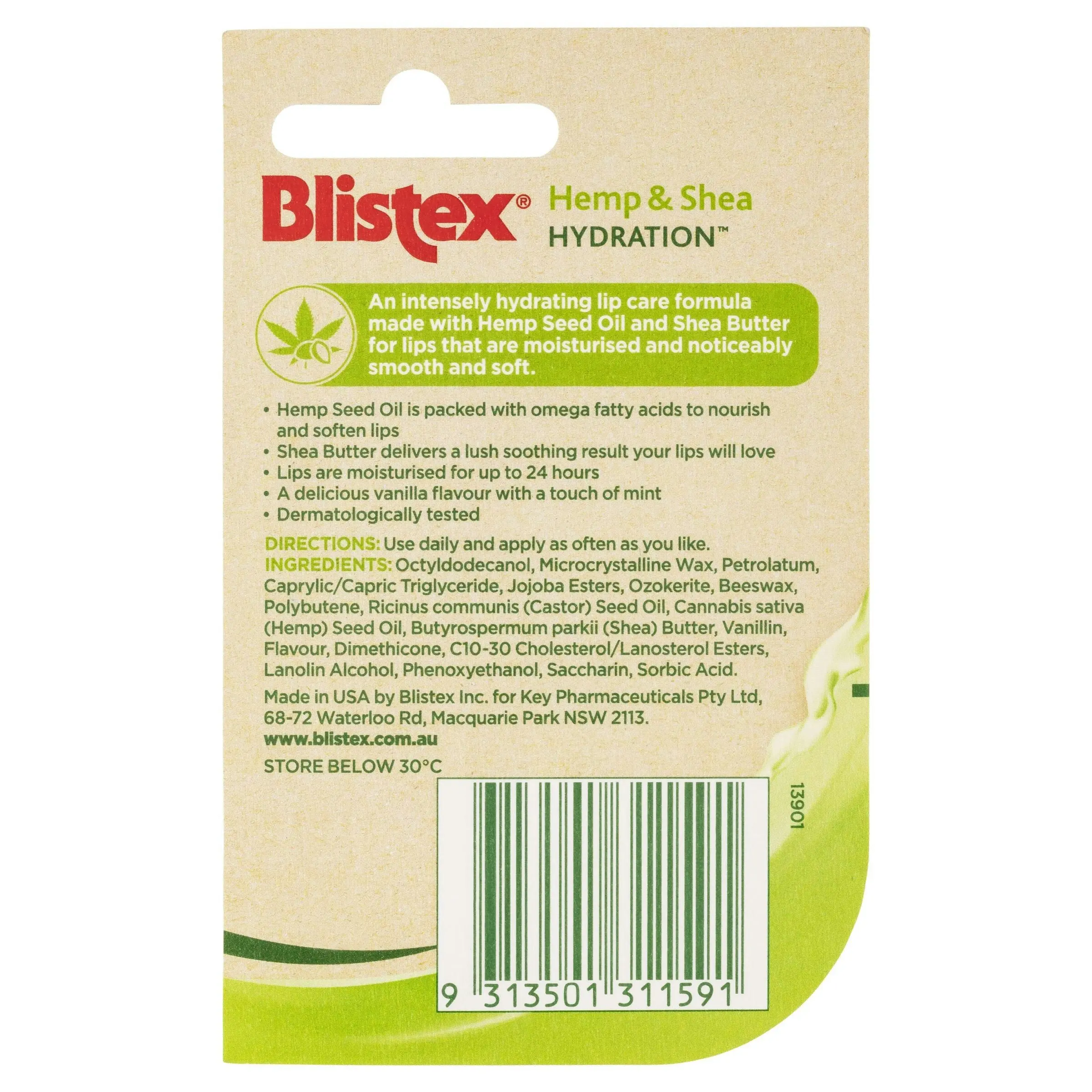 Blistex Hemp & Shea Hydration 4.25g