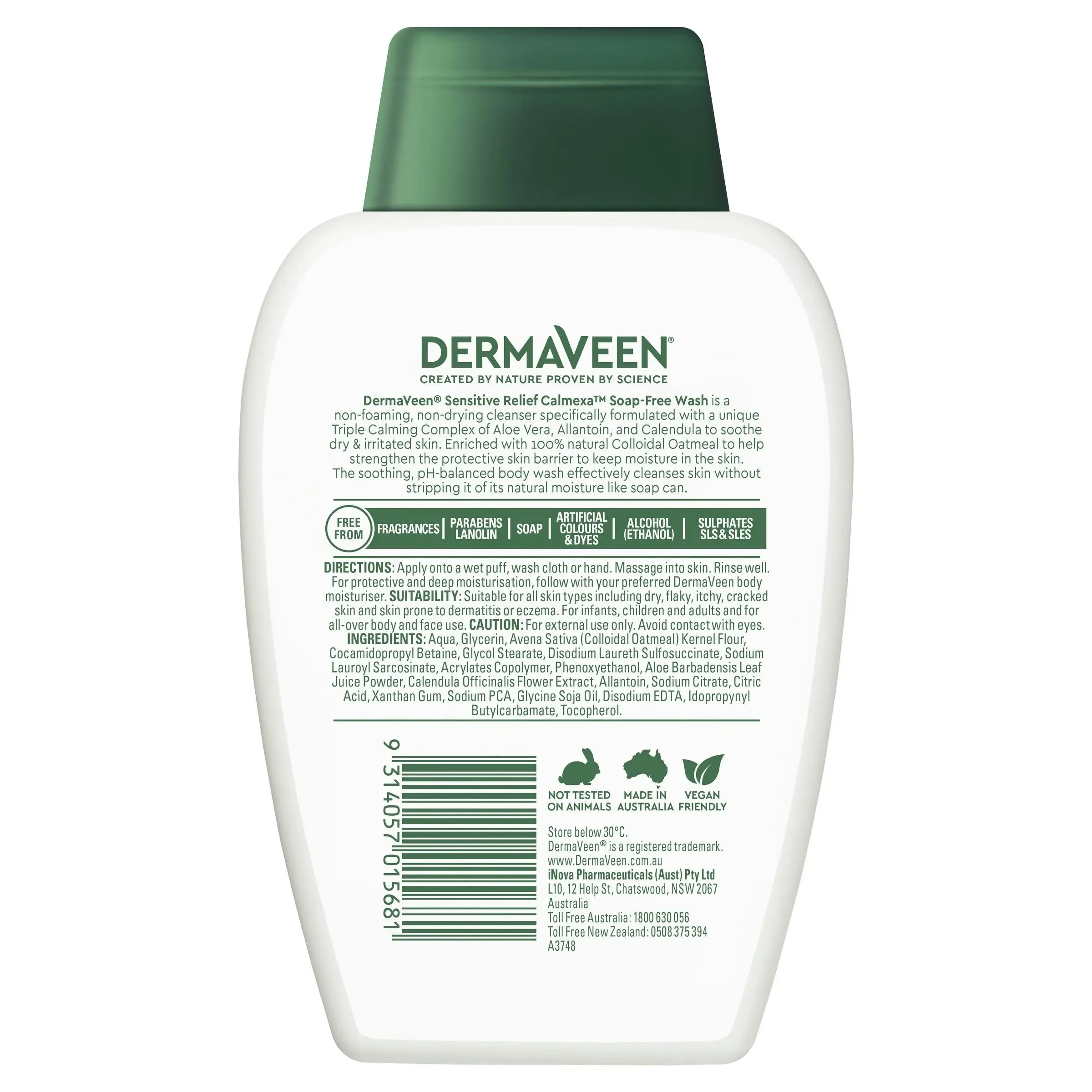 DermaVeen Sensitive Relief Calmexa Soap Free Wash 250mL